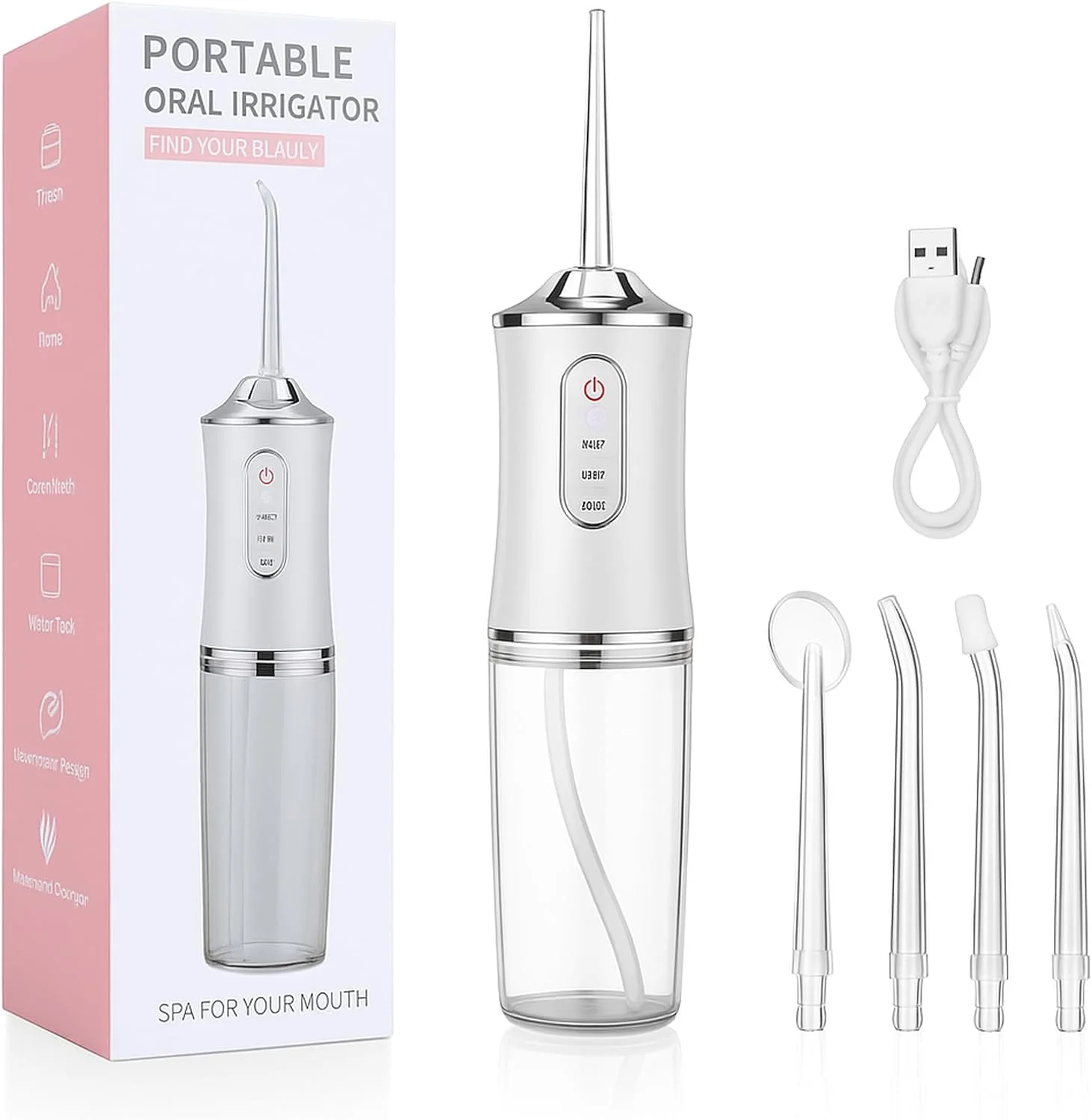 واتر فلاسر دندانی بی سیم برای دندان ها، ارتودنسی و ایمپلنت - دستگاه آبیاری دهان قابل شارژ برای مراقبت از لثه | 3 حالت، ضد نشت، ضد آب IPX7، مناسب برای مسافرت