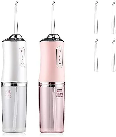 واتر فلاسر بی سیم، دارای 3 حالت، دستگاه شستشوی دهان و دندان، ضد آب IPX7، صورتی
