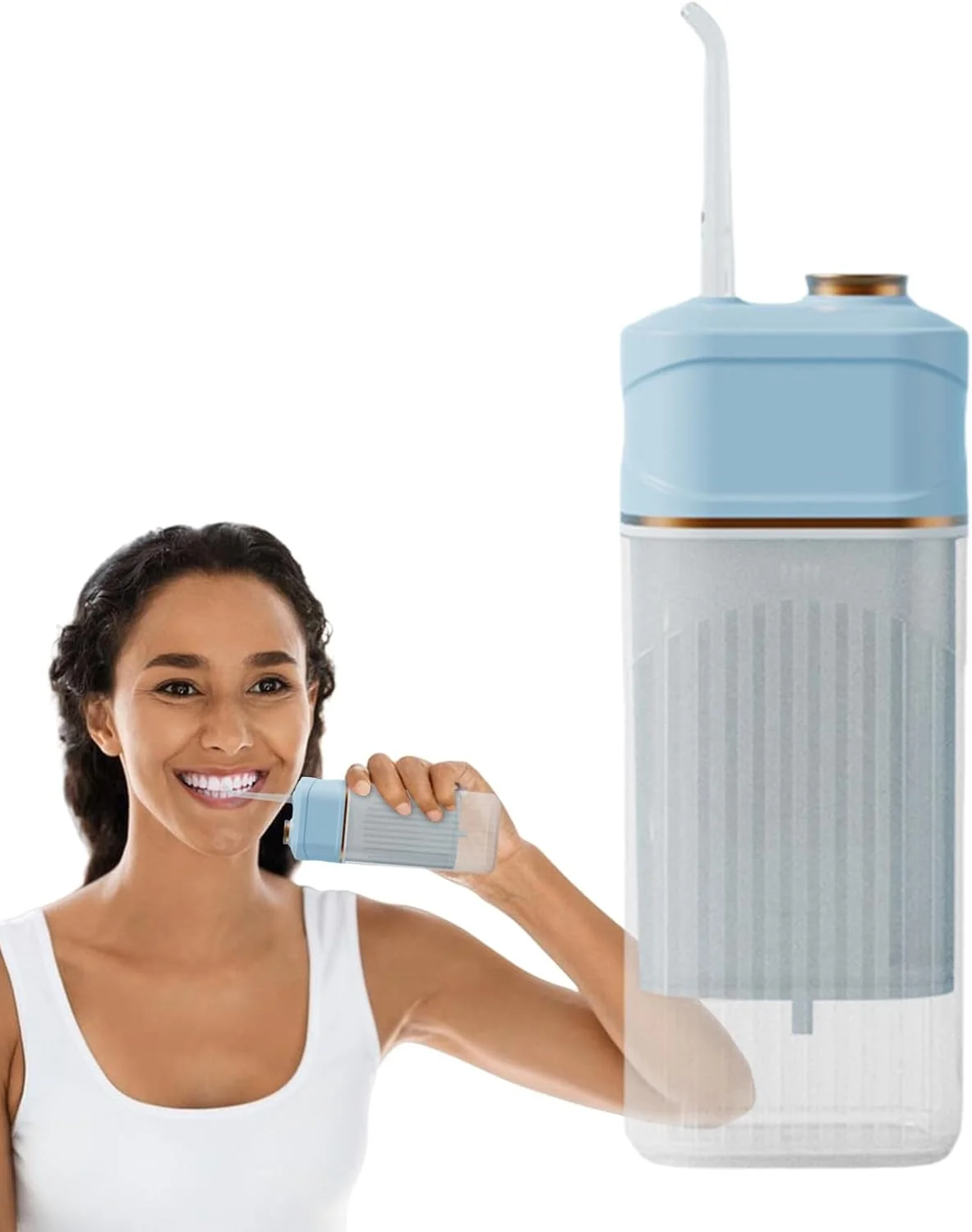 واتر فلاسر بی سیم - دستگاه آبیاری دندان قابل حمل و ضد آب - دستگاه آبیاری قابل شارژ با 3 حالت تمیز کننده دندان برای ارتودنسی، بریج، زنان و مردان