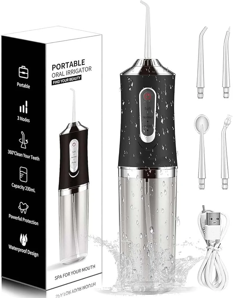 واتر فلاسر بیسیم، 3 حالت، دستگاه آبیاری دهان قابل حمل با 4 سری جت، قابل شارژ واتر فلاسر بیسیم، 3 حالت، دستگاه آبیاری دهان قابل حمل با 4 سری جت، قابل شارژ