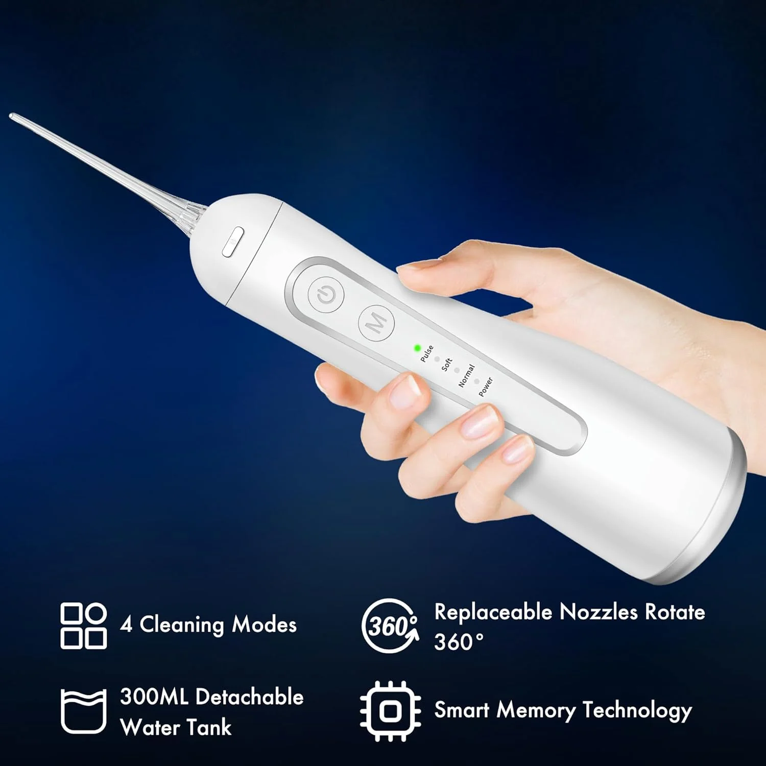 واتر فلاسر و نخ دندان آبی شارژی K2 | مخزن بزرگ 300 میلی لیتری، ضد آب IPX7، 4 حالت تمیز کردن، عمر باتری 30 روزه، صدای کم برای ارتودنسی، مراقبت از لثه و دندان (سفید) واتر فلاسر و نخ دندان آبی شارژی K2 | مخزن بزرگ 300 میلی لیتری، ضد آب IPX7، 4 حالت تمیز کردن، عمر باتری 30 روزه، صدای کم برای ارتودنسی، مراقبت از لثه و دندان (سفید)