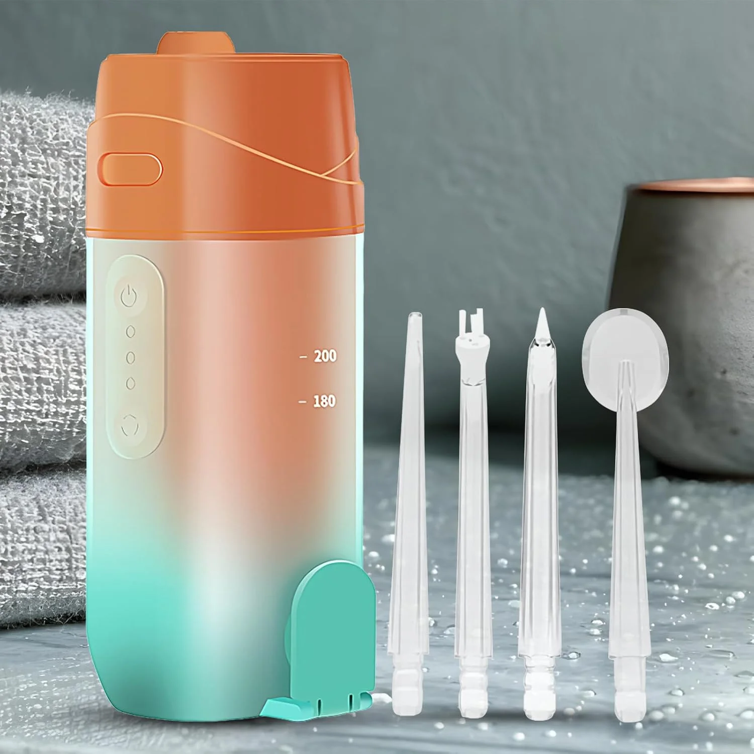 دستگاه شستشوی دندان با آب | دستگاه برقی 240 میلی لیتری شستشوی دندان | دستگاه آبی ضد آب با 5 حالت شستشو برای مسافرت، استفاده روزانه در حمام منزل، سفر، کودکان و بزرگسالان