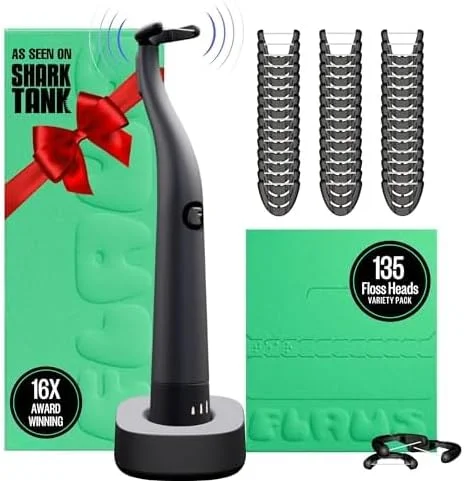 نخ دندان برقی فلاوس – 3 سرعت + 45 سری اصلی و 45 سری بافته شده – حرکت آسان برای مراقبت از لثه، جایگزین واتر فلاسر، توصیه شده توسط دندانپزشکان، نخ دندان سازگار با محیط زیست