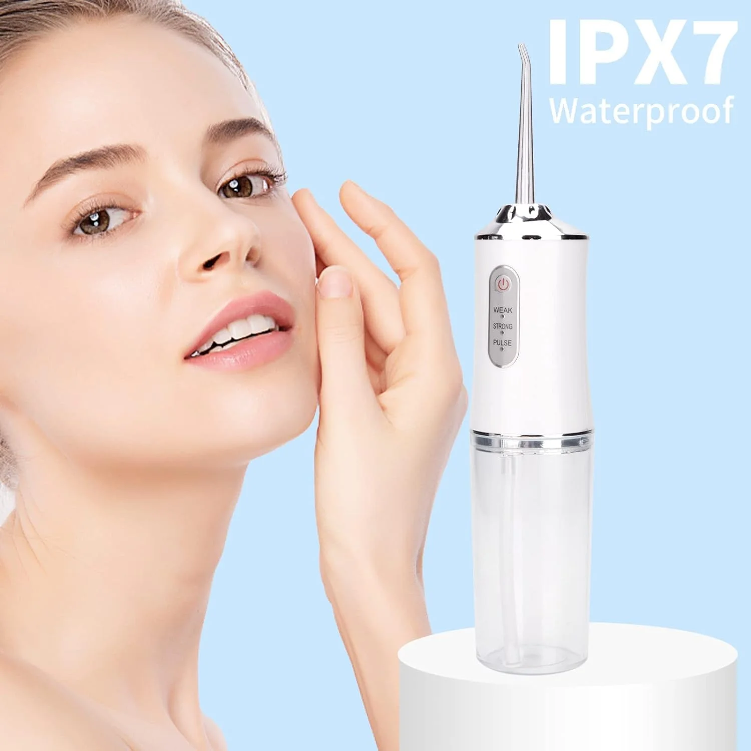 دستگاه شستشوی دهان و دندان بی سیم ELTERAZONE، دارای 4 سری، ضد آب IPX7، مناسب برای تمیز کردن دندان، مخزن 300 میلی لیتری