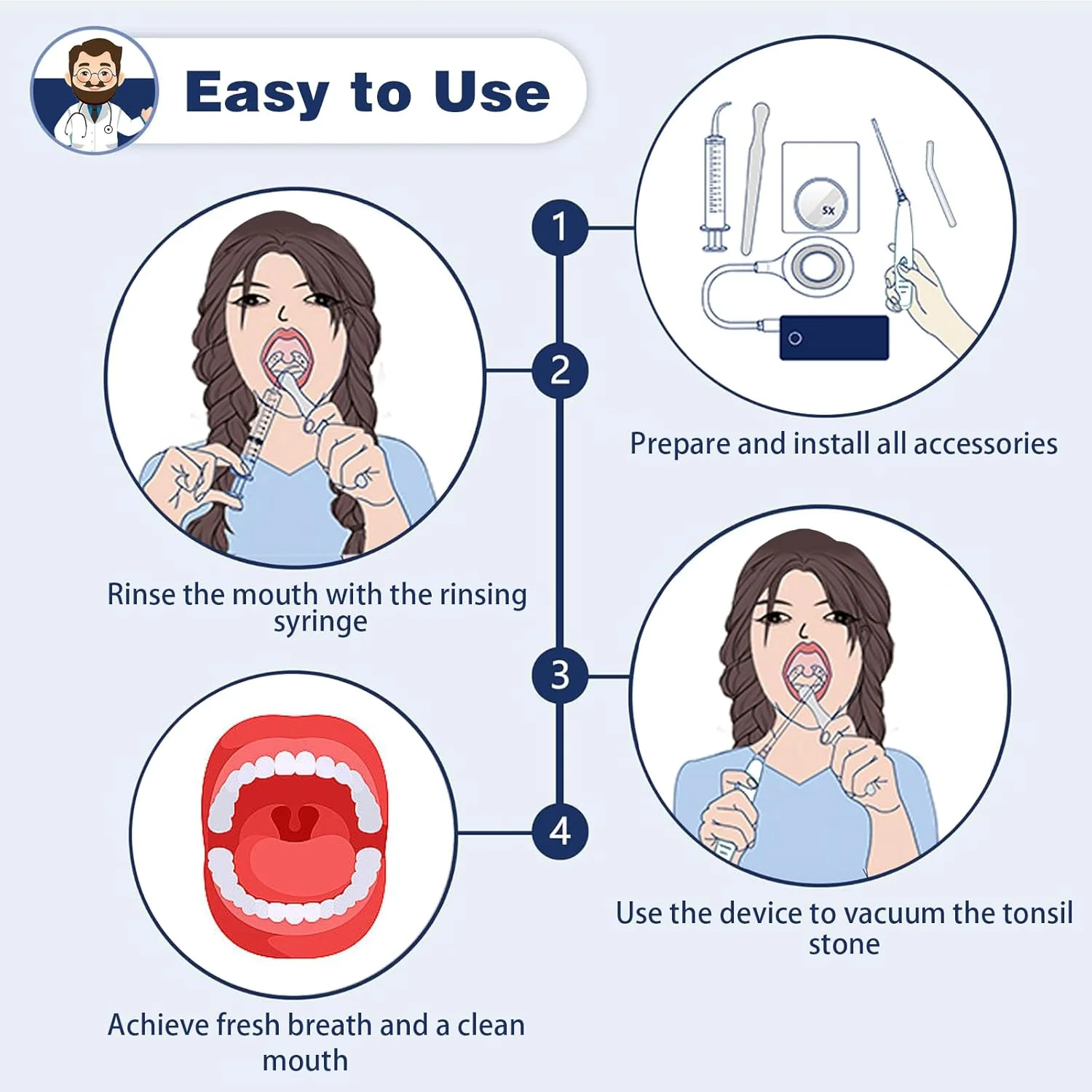 دستگاه الکترونیکی مکش سنگ لوزه - کیت حذف سنگ لوزه - مکش فوری رایگان - شامل چراغ دهانی، دهانشویه، آینه بزرگنمایی 5 برابر، ابزار حذف سنگ لوزه با مکش فوری (مشکی) دستگاه الکترونیکی مکش سنگ لوزه - کیت حذف سنگ لوزه - مکش فوری رایگان - شامل چراغ دهانی، دهانشویه، آینه بزرگنمایی 5 برابر، ابزار حذف سنگ لوزه با مکش فوری (مشکی)