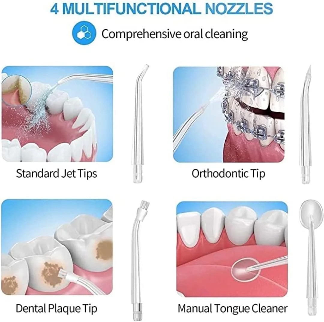 دستگاه شستشوی دهان و دندان بی سیم ELTERAZONE، دستگاه آبیاری دهان و دندان قابل حمل و شارژی IPX7 ضد آب با 3 حالت و مخزن آب قابل تمیز کردن برای خانه و مسافرت