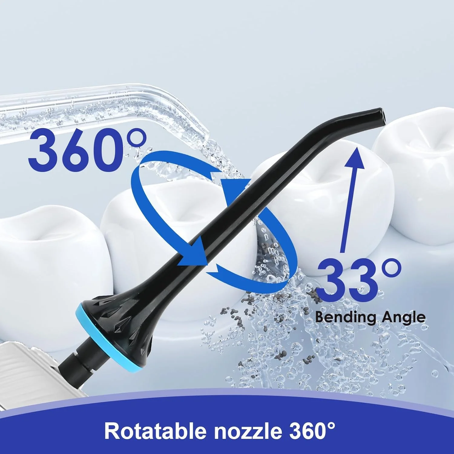 3 عدد سری جایگزین نخ دندان آبی برای دستگاه های نخ دندان آبی هانگسان نیکول کاسلوس ماسپرو زرهان، نازل جت دستگاه شستشوی دهان، سری برای مراقبت موثر از دهان، مشکی