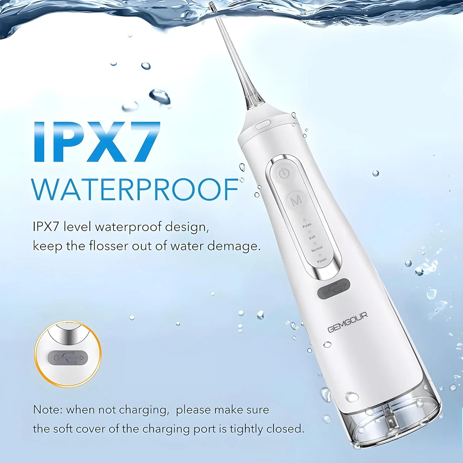 دستگاه پاک کننده دندان برقی بی سیم، انتخابگر هوا، آبیاری دهان و دندان - قابل حمل و شارژی، ضد آب IPX7 - تمیز کننده و سفید کننده دندان، مخزن بزرگ 310 میلی لیتری مناسب منزل و مسافرت