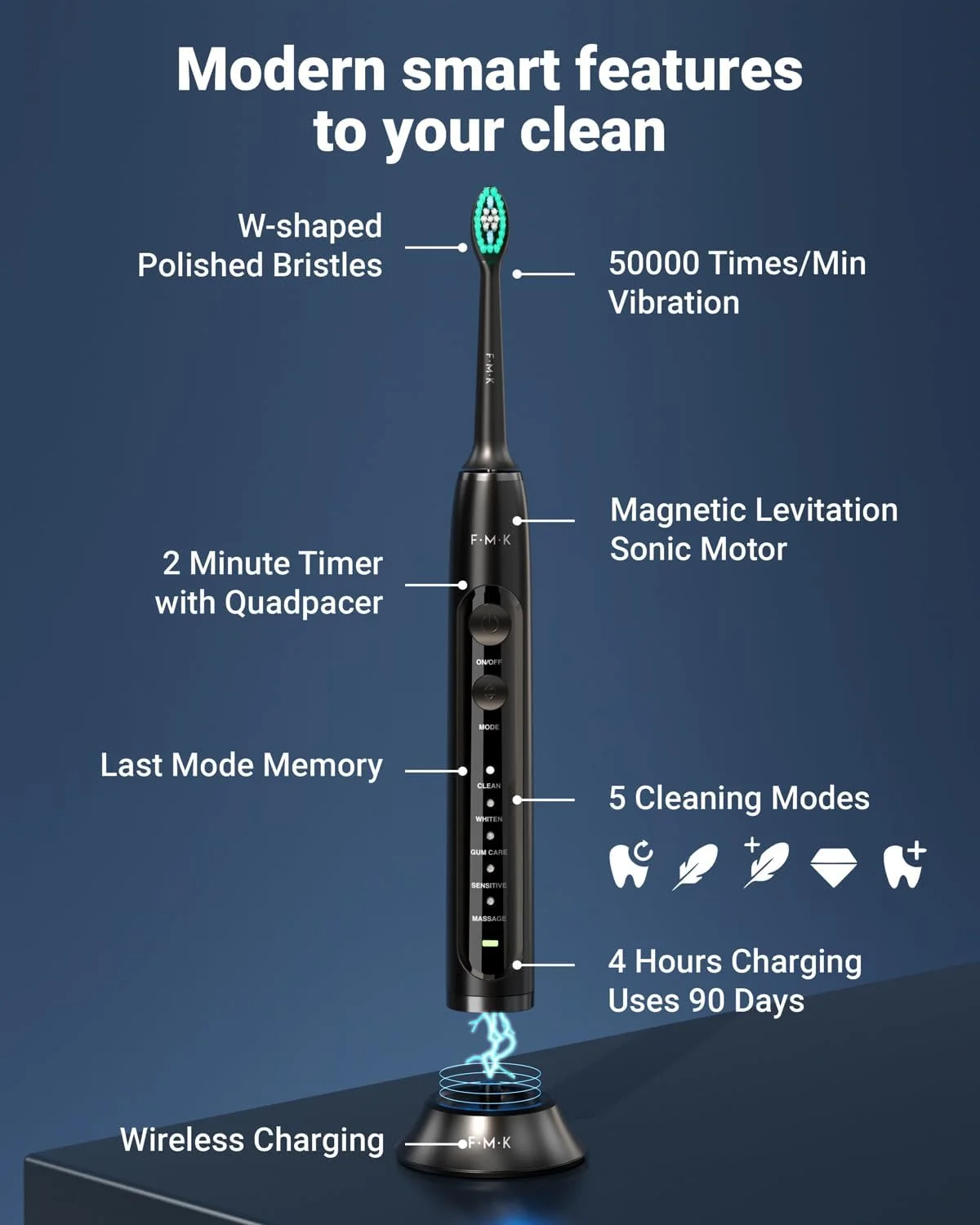 دستگاه شستشوی دهان و مسواک برقی FUMEIKANG، کیت تمیز کننده دهان 2 در 1