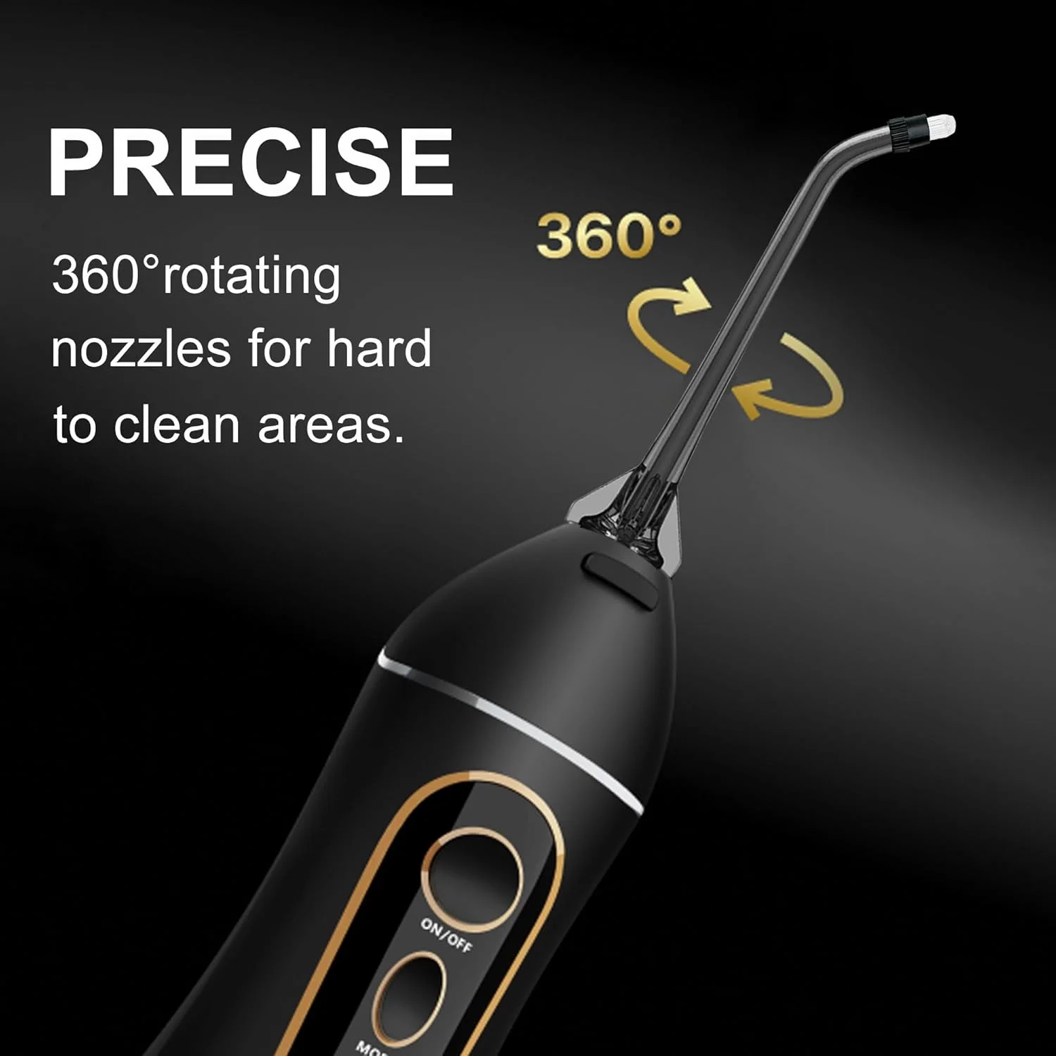 سری های جایگزین فانسی برای دستگاه نخ دندان آبی نیکول اورال‌فری، 4 عدد سری ارتودنسی، نازل جت شستشوی دهان (مشکی)