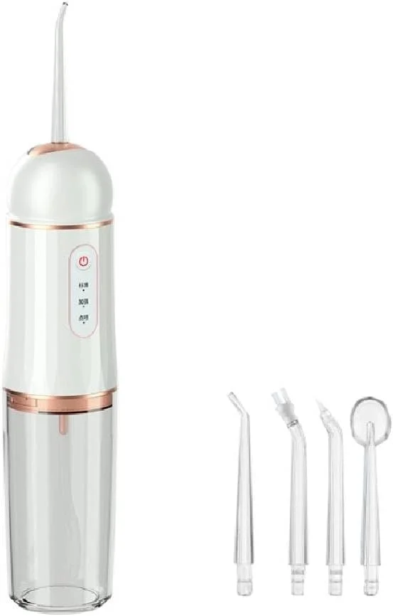 دستگاه تمیز کننده دندان برقی قابل حمل خانگی به همراه 4 نازل (سفید)