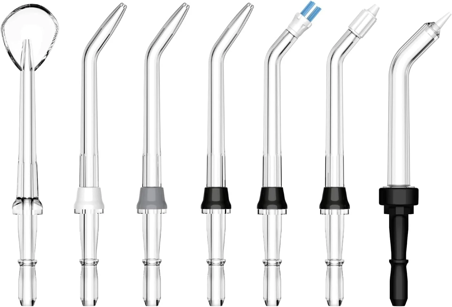 مجموعه نخ دندان آبی و مسواک برقی التراسونیک HEYAXA مدل 2411WF به همراه سری های جایگزین نخ دندان آبی، 7 عددی، مشکی