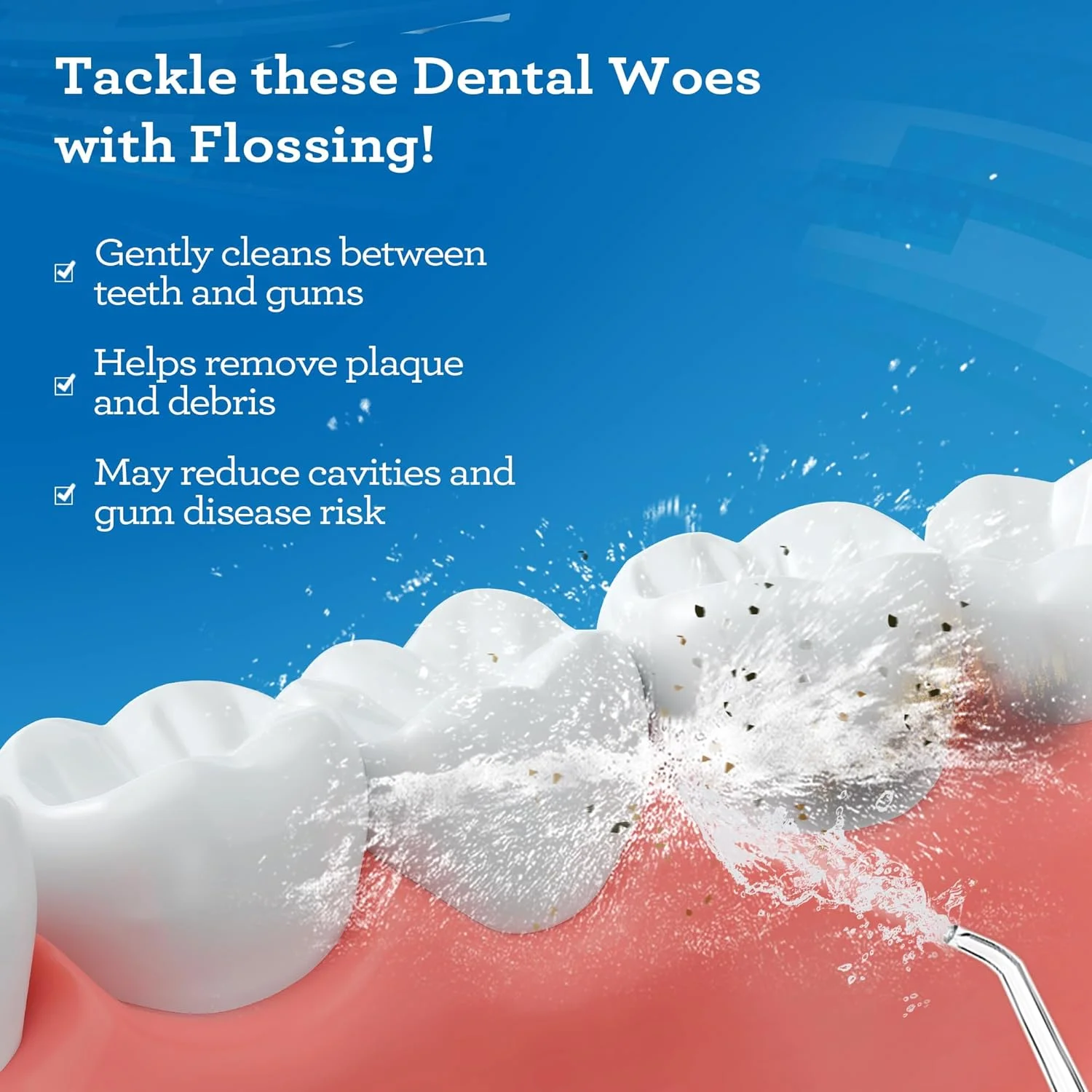 دستگاه واتر فلاسر پیشرفته دندان GuruNanda 2.0 با حالت UV - بی سیم و قابل حمل - مخزن آب 290 میلی لیتری، 3 حالت، قابل شارژ برای دندان ها و لثه های سالم