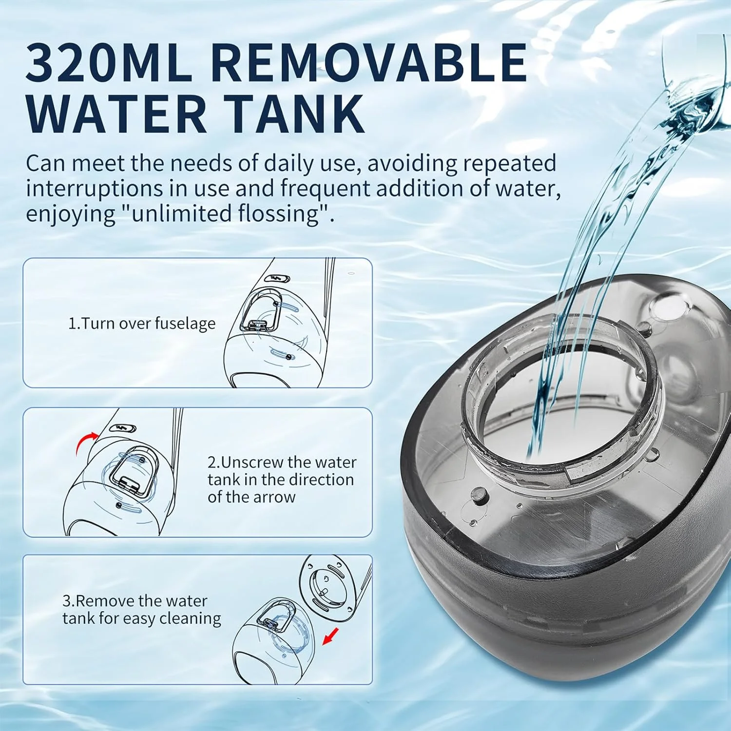 واتر فلاسر برای تمیز کردن دندان و نخ دندان کشیدن، 4 حالت، 4 سری جت، بی سیم، برقی، قابل حمل، شارژی، مناسب استفاده بزرگسالان و کودکان، مسافرت و ارتودنسی