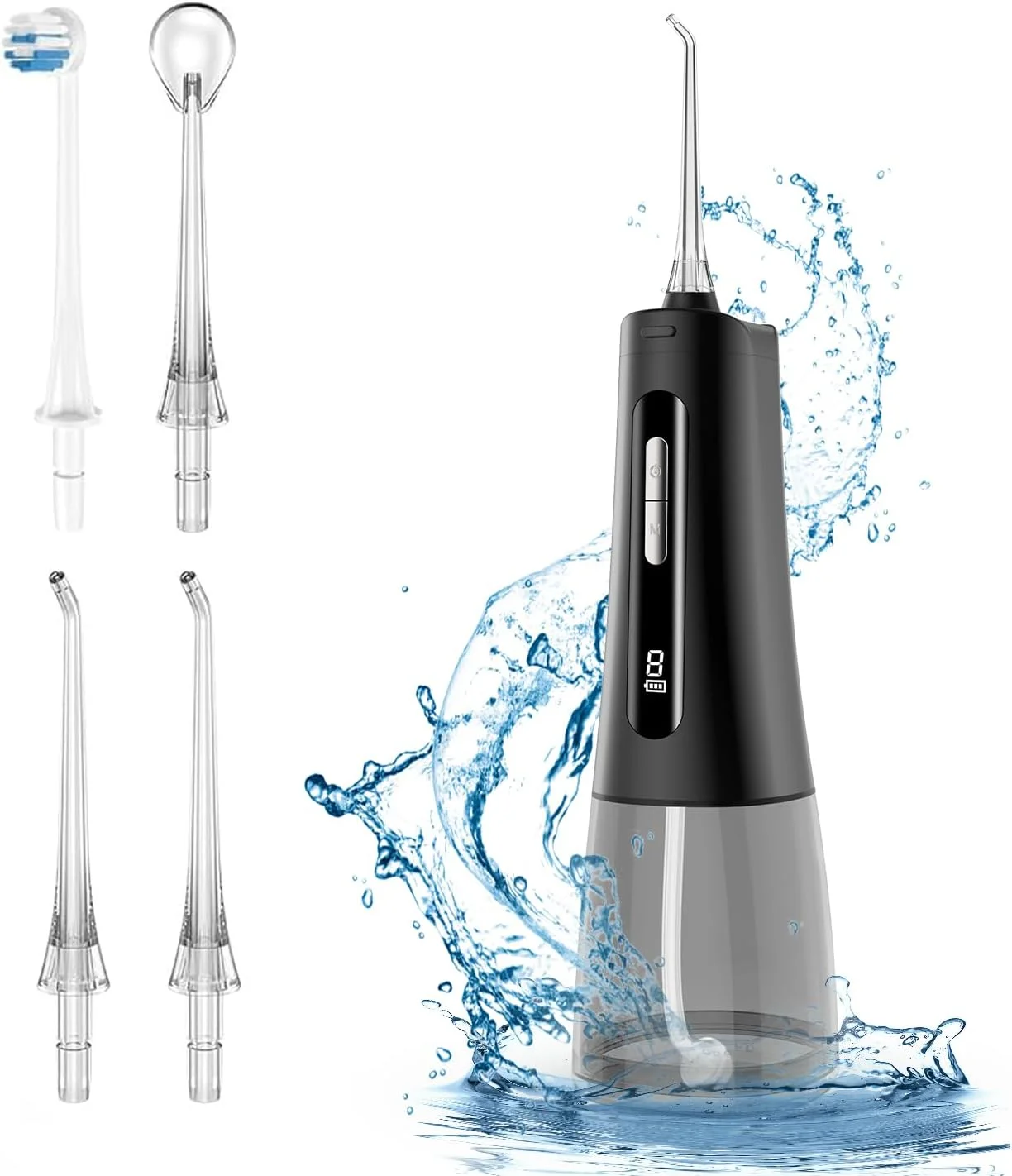دستگاه شستشوی دهان و دندان ایریانو، نخ دندان آبی قابل حمل و بدون سیم با 4 حالت و 9 شدت، دستگاه شستشوی دهان و دندان قابل شارژ و ضد آب IPX7، انتخابگرهای آبی مسافرتی برای تمیز کردن