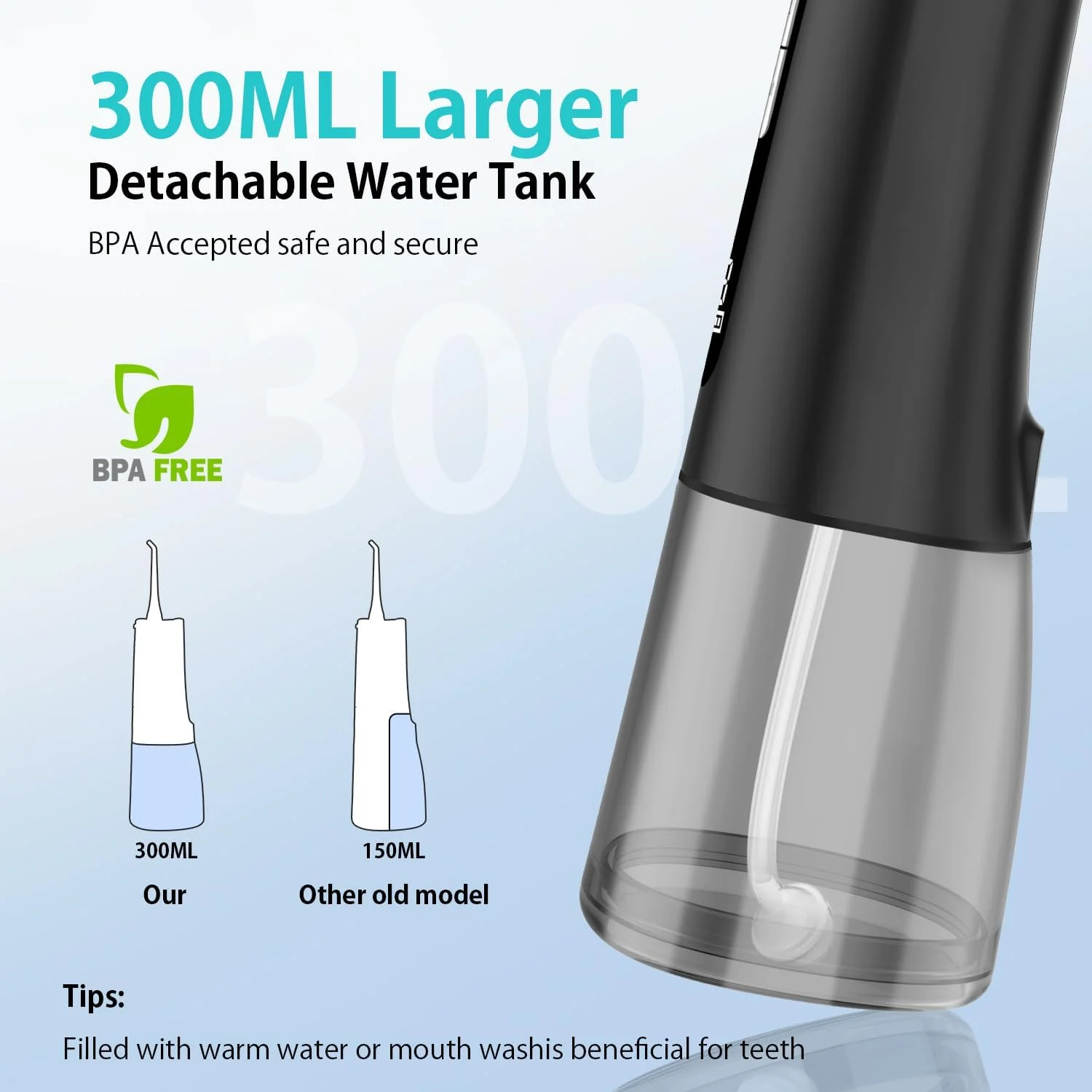 دستگاه شستشوی دهان و دندان ایریانو، نخ دندان آبی قابل حمل و بدون سیم با 4 حالت و 9 شدت، دستگاه شستشوی دهان و دندان قابل شارژ و ضد آب IPX7، انتخابگرهای آبی مسافرتی برای تمیز کردن