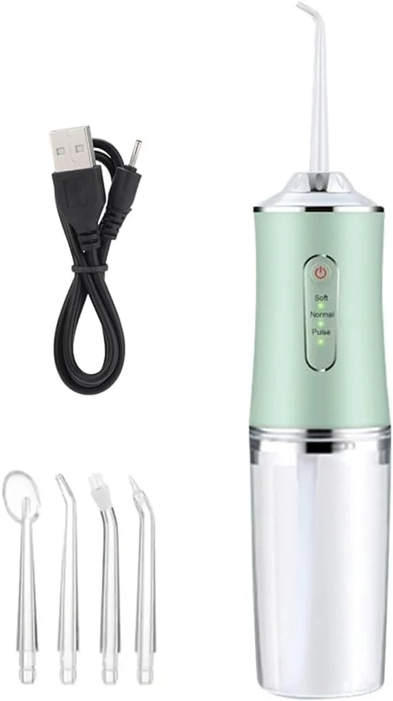 آب‌فشان دهانی بی‌سیم 220 میلی‌لیتری برای تمیز کردن دندان، دارای 3 حالت فشار و 4 سری جت، ضدآب IPX7