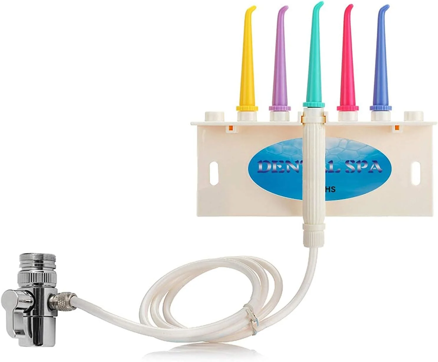 دستگاه شستشوی دهان و دندان با آب مناسب برای استفاده خانوادگی، 5 سری رنگی برای شیر آب و دوش، دستگاه آبیاری دهان و دندان غیر الکتریکی با فشار آب ایمن، تمیز کننده دندان و مراقبت از دهان. صرفه جویی در انرژی و حفاظت از محیط زیست.