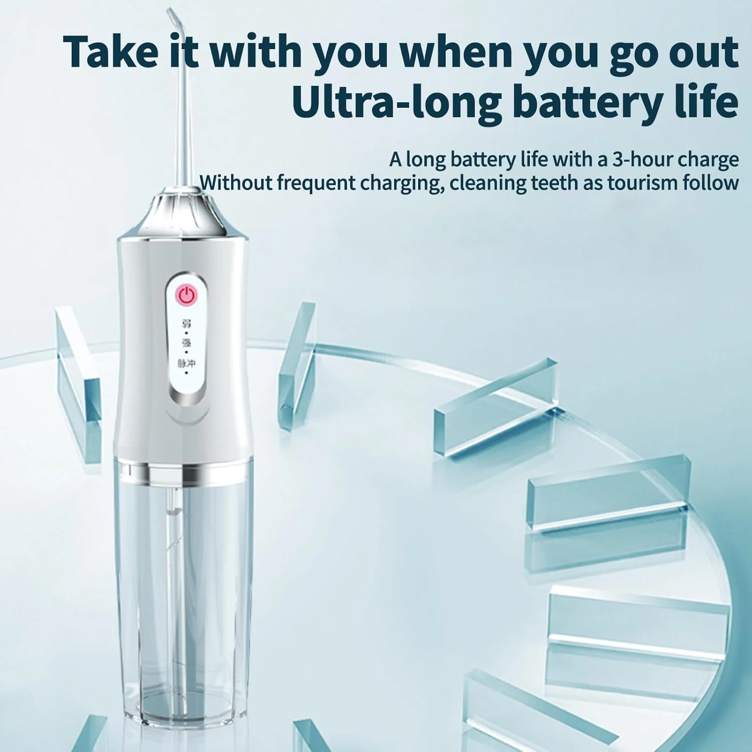 دستگاه شستشوی دهان و دندان قابل حمل Lukione، نخ دندان آبی حرفه ای برای مراقبت از لثه و دندان، بدون سیم، تمیز کننده عمیق، قابل شارژ، ضد آب، قابل حمل، مناسب منزل و مسافرت، سفید
