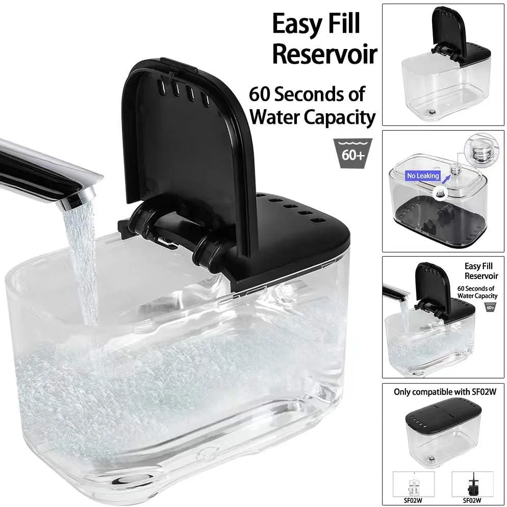 قطعات جایگزین برای دستگاه شستشوی دهان و دندان، سازگار با دستگاه های قابل حمل مدل SF-02W SF-02، دریچه و واشر مخزن (مخزن مشکی SF-02)