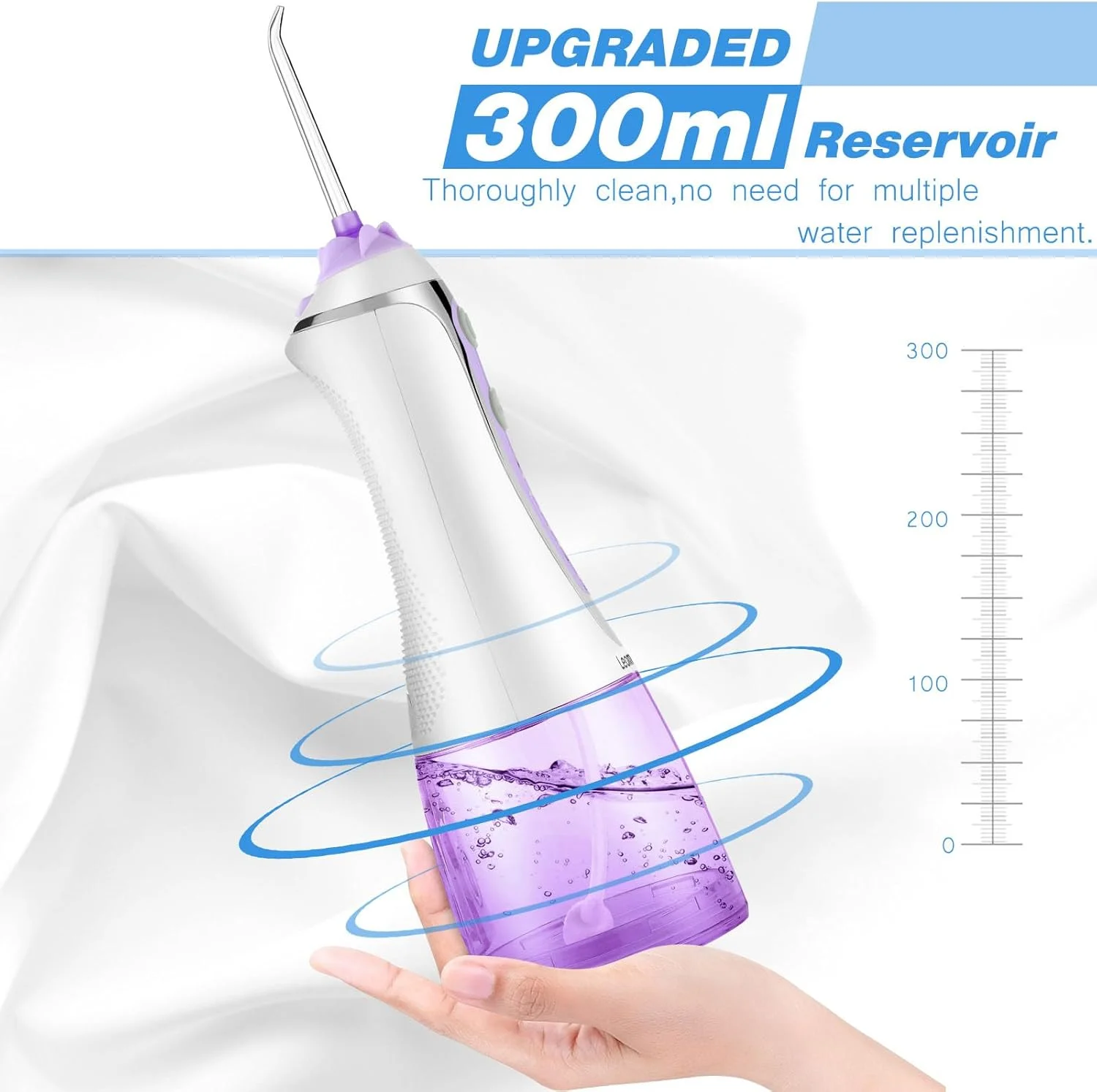 Leominor [نسخه جدید 2023] دستگاه شستشوی دهان و دندان بی سیم حرفه ای، دستگاه تمیز کننده دندان قابل حمل IPX7 ضد آب، با کیف مسافرتی و 7 نازل جت، قابل شارژ برای خانه و مسافرت