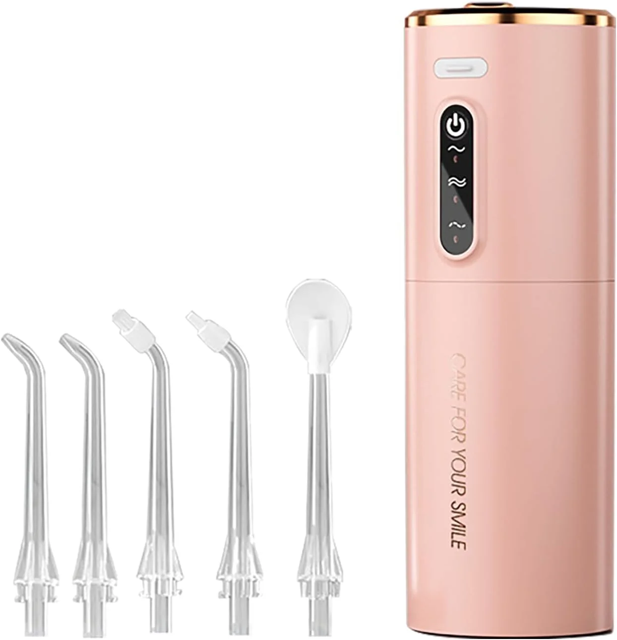 دستگاه شستشوی دهان و دندان MJRIrifa، حرفه ای، بی سیم، قابل حمل، دارای 3 حالت، ضد آب، مناسب برای تمیز کردن دندان، مخزن 300 میلی لیتری، مناسب منزل و مسافرت (صورتی)