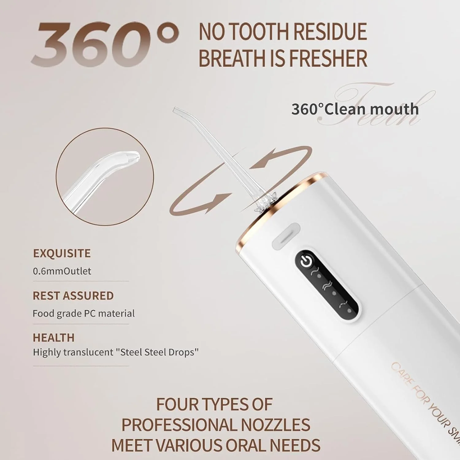 دستگاه شستشوی دهان و دندان MJRIrifa، حرفه ای، بی سیم، قابل حمل، دارای 3 حالت، ضد آب، مناسب برای تمیز کردن دندان، مخزن 300 میلی لیتری، مناسب منزل و مسافرت (صورتی)