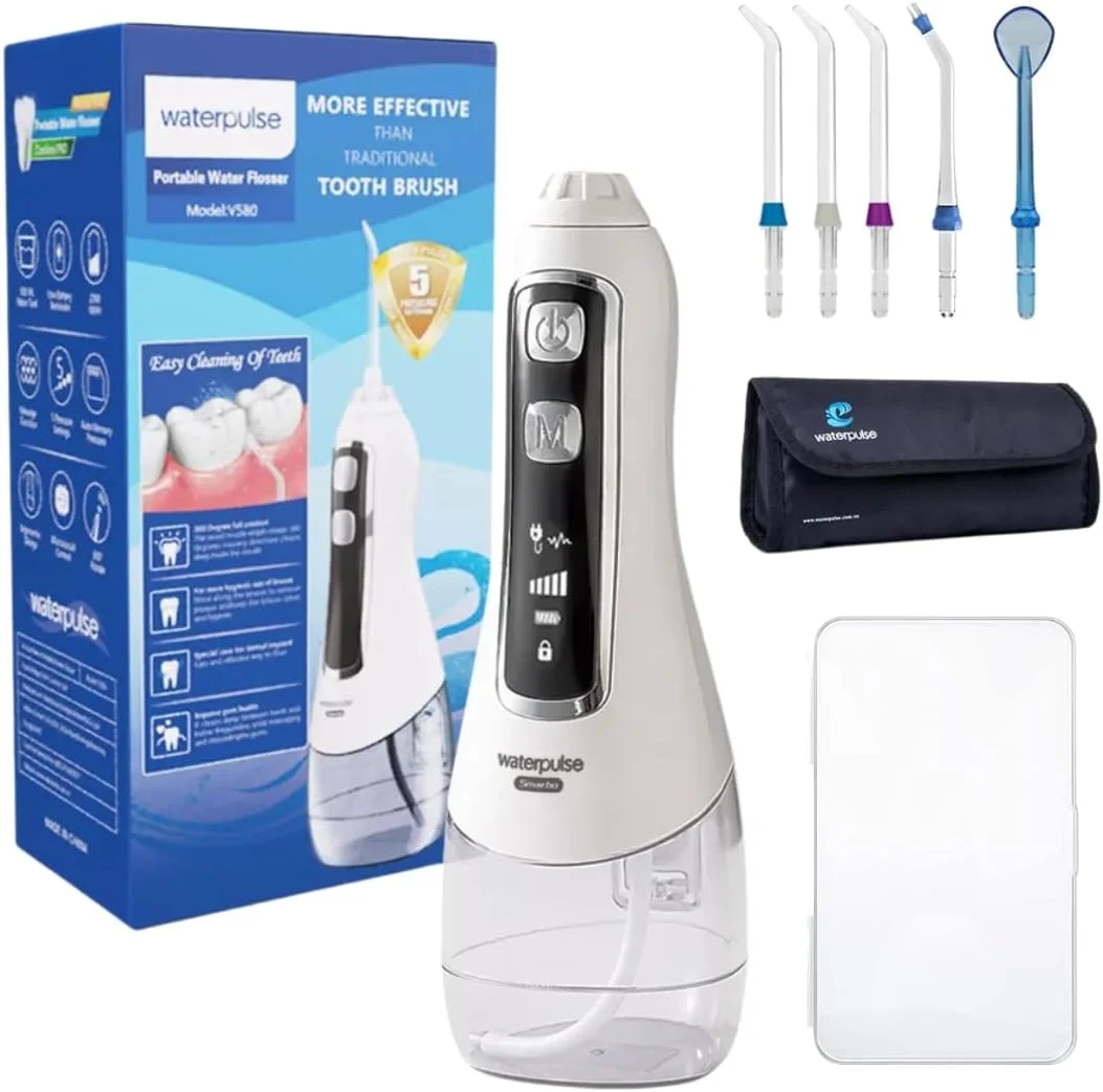 دستگاه شستشوی دهان و دندان بی سیم NIKITA.VIVI، حرفه ای، قابل حمل و شارژ، ضد آب IPX7، دارای مخزن 320 میلی لیتری، تمیز کننده برقی دندان