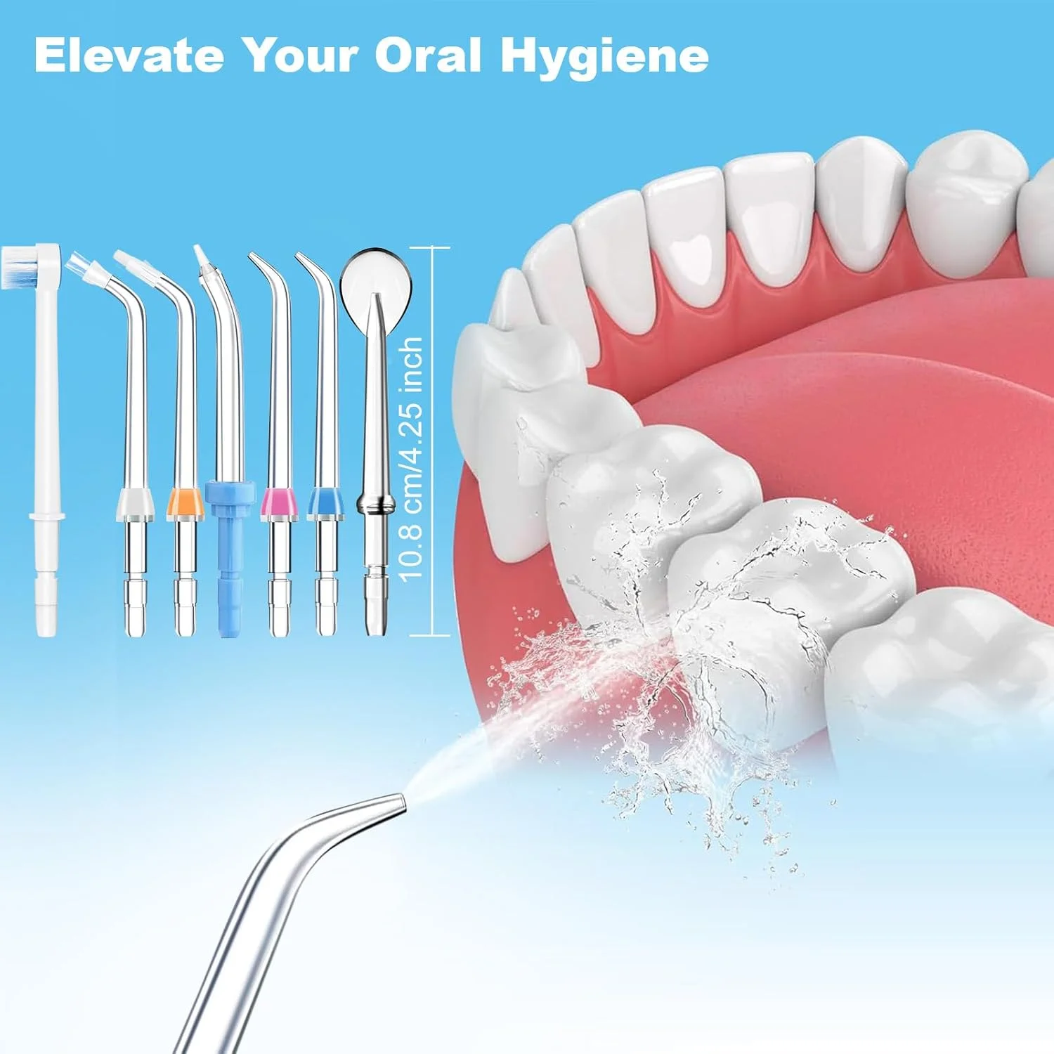 نازل دستگاه شستشوی دهان برای Waterpik، مجموعه 7 عددی سری جایگزین دستگاه نخ دندان آبی، سری پلاک یاب سازگار با Waterpik، سری های جت کلاسیک بادوام، سری های پریودنتال برای تمیز کردن دندان ها و لثه های دارای براکت