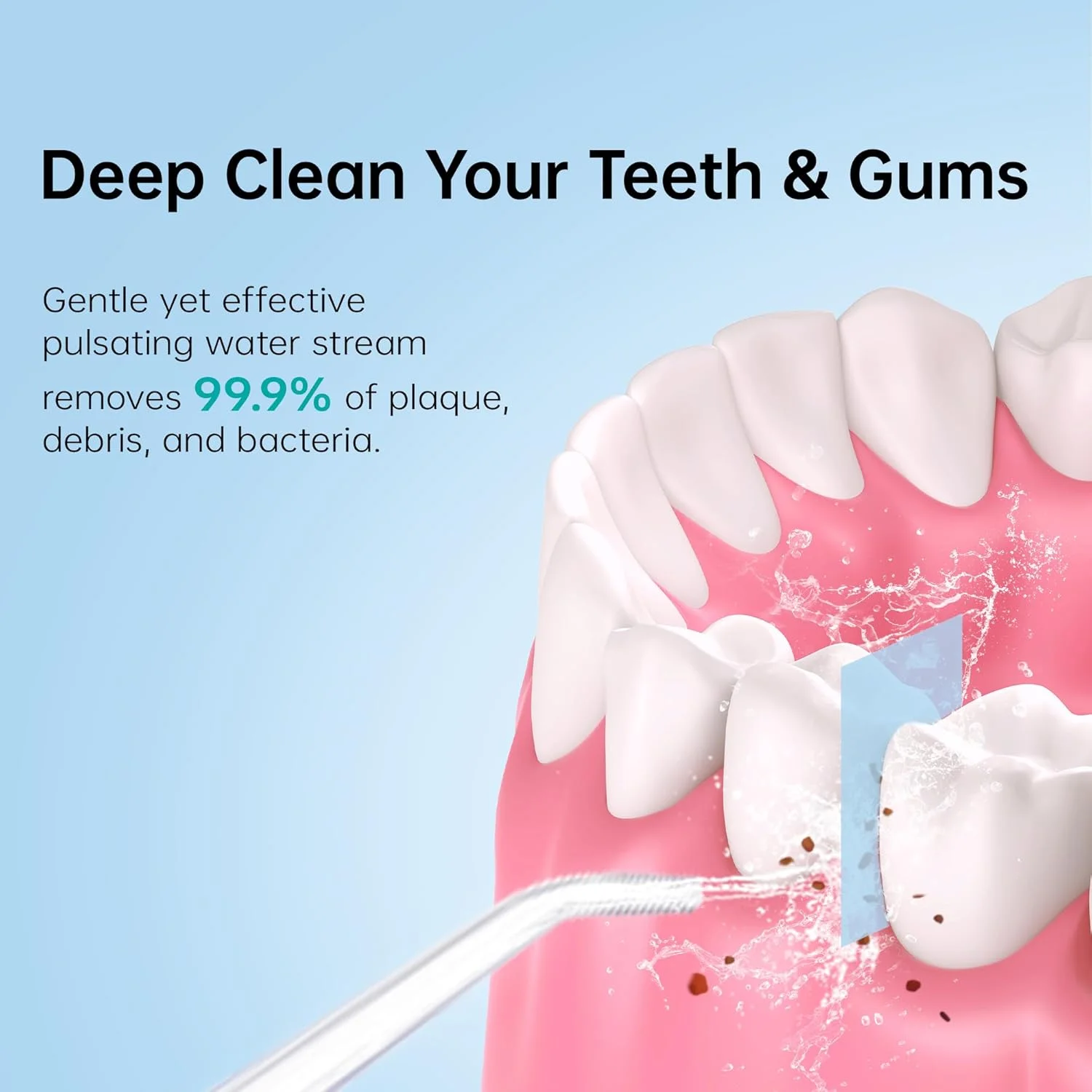 واترجت دندانی PERECT با مخزن آب 300 میلی لیتری، 3 حالت، 4 نازل قابل تعویض، واتر جت دندان بی سیم، ضد آب IPX7، واتر جت دندانی برای تمیز کردن دندان در خانه و مسافرت (سفید)