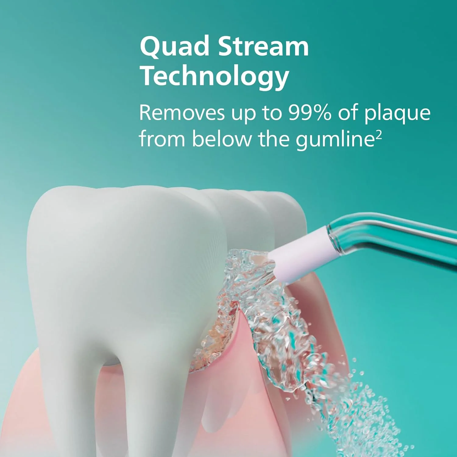 نخ دندان آبی بی‌سیم فیلیپس سونیکر 3000، مجهز به فناوری نوآورانه Quad Stream، دستگاه شستشوی دهان با 2 حالت نخ دندان و 3 سطح شدت، طراحی ارگونومیک، مشکی، HX3826/23