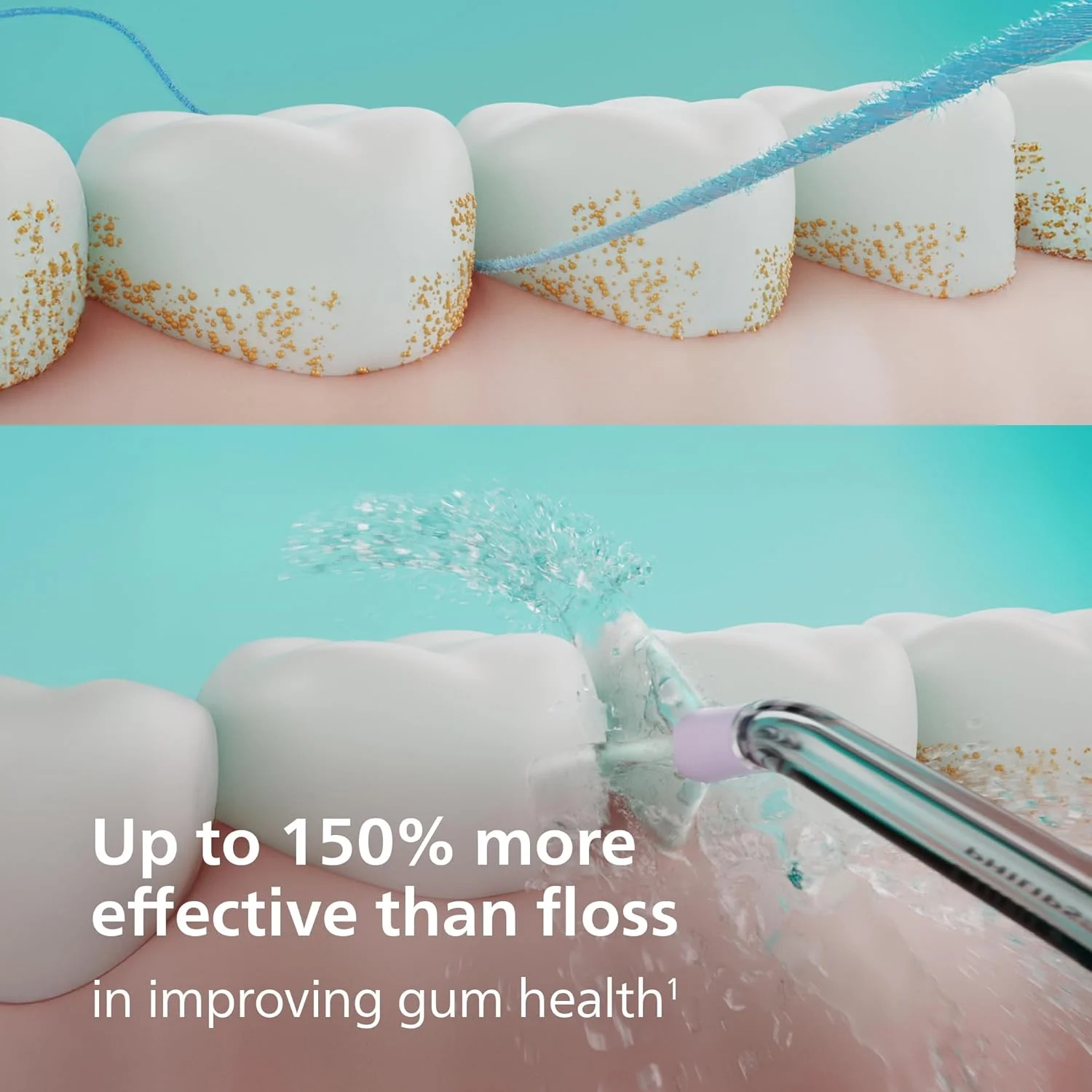 نخ دندان آبی بی‌سیم فیلیپس سونیکر 3000، مجهز به فناوری نوآورانه Quad Stream، دستگاه شستشوی دهان با 2 حالت نخ دندان و 3 سطح شدت، طراحی ارگونومیک، مشکی، HX3826/23