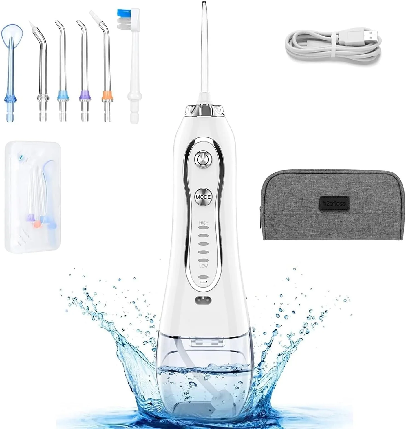 واتر فلاسر دندان قابل حمل: نسخه سفید 300 میلی لیتری برای مراقبت پیشرفته از دهان