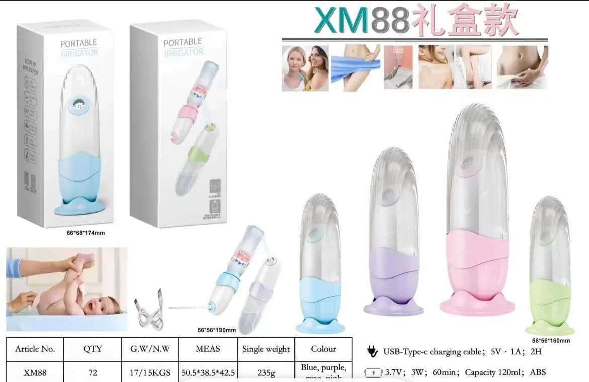 دستگاه شستشوی قابل حمل برقی – قابل شارژ با USB، شامل بطری آب و 3 سر آبپاش – سفید