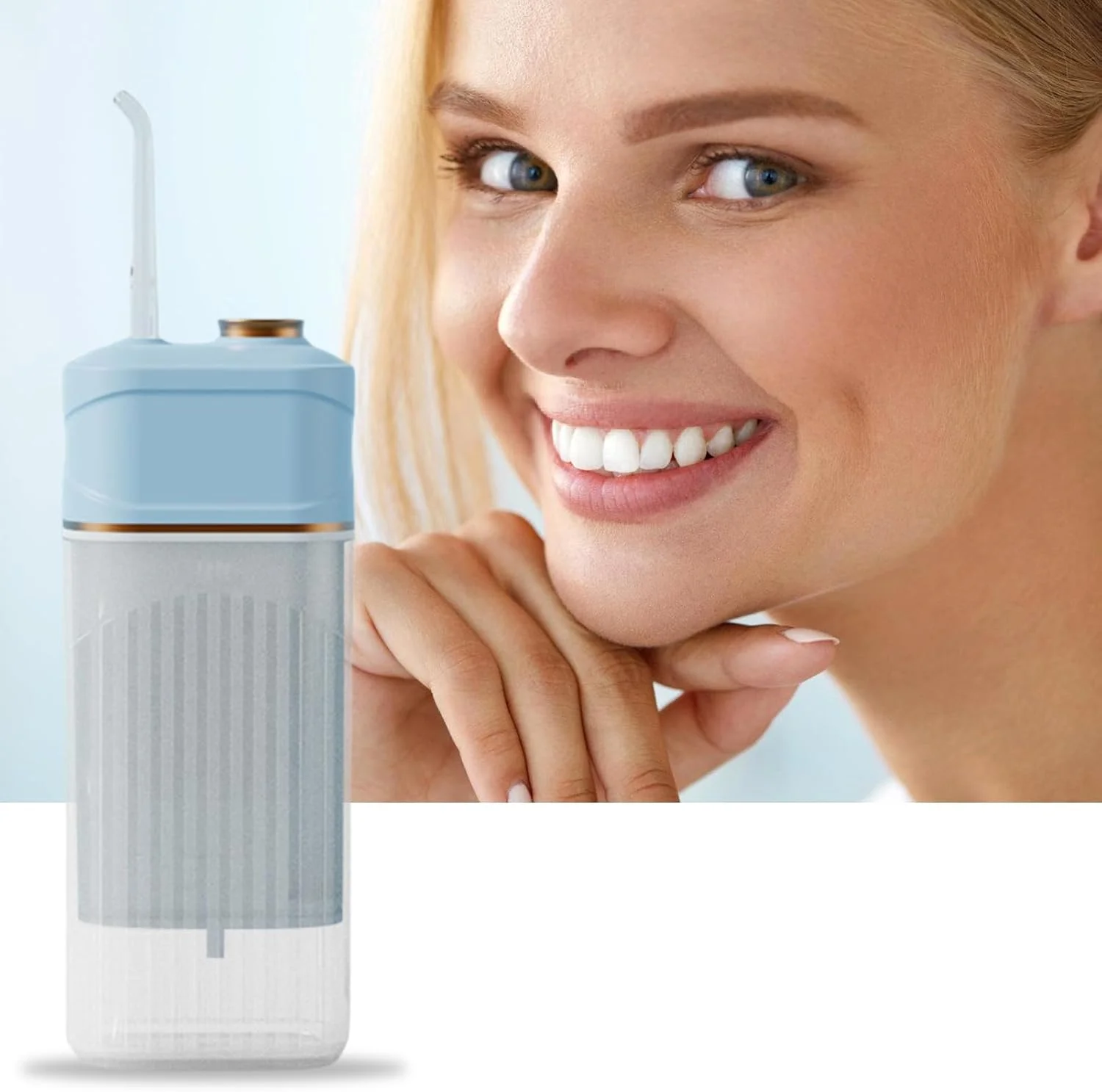 نخ دندان آبی قابل حمل - پاک کننده دندان آبی بی سیم با 3 حالت، آبیاری برقی با 3 حالت پاک کننده دندان قابل شارژ برای مسافرت روزانه و شب