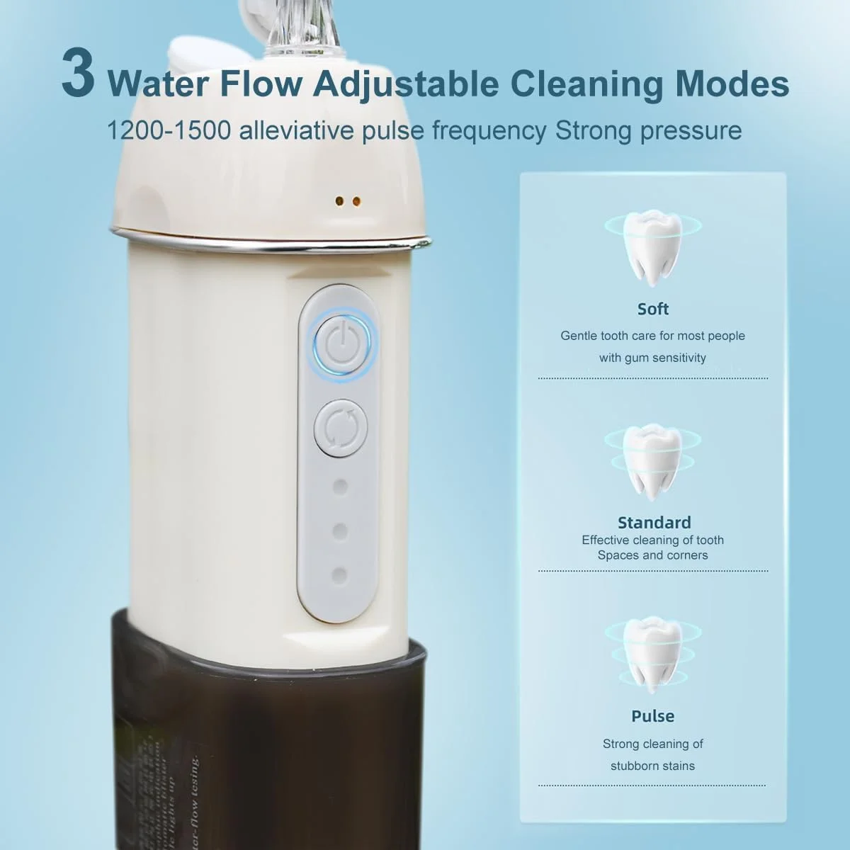 واتر فلاسر دندان، نخ دندان آبی قابل حمل و بی سیم با مخزن آب قابل جدا شدن و گسترش، درگاه شارژ مغناطیسی ضد آب، مناسب برای مسافرت (سبز)