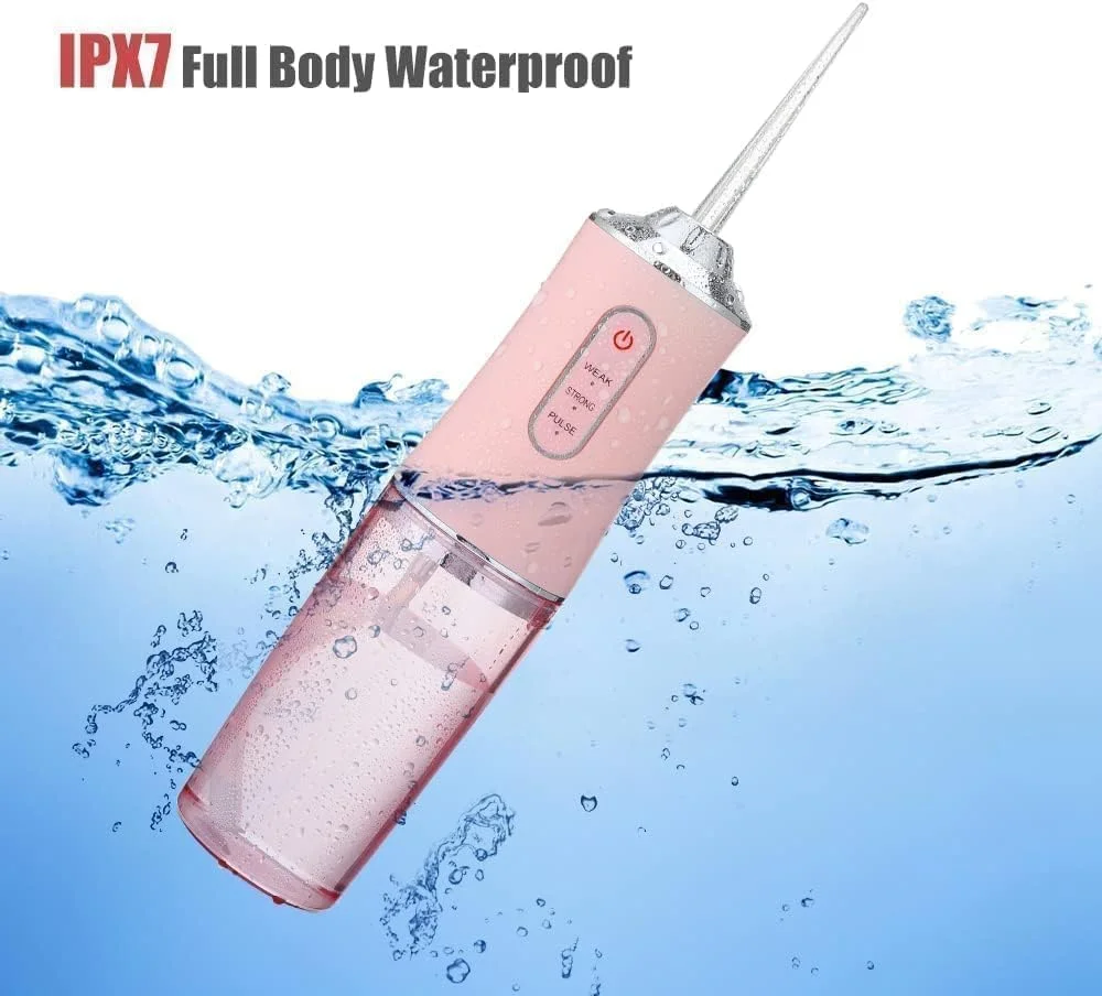 واتر فلاسر قابل حمل، مخزن 220 میلی لیتری، 3 حالت تمیز کردن، 4 سری جت، ضد آب