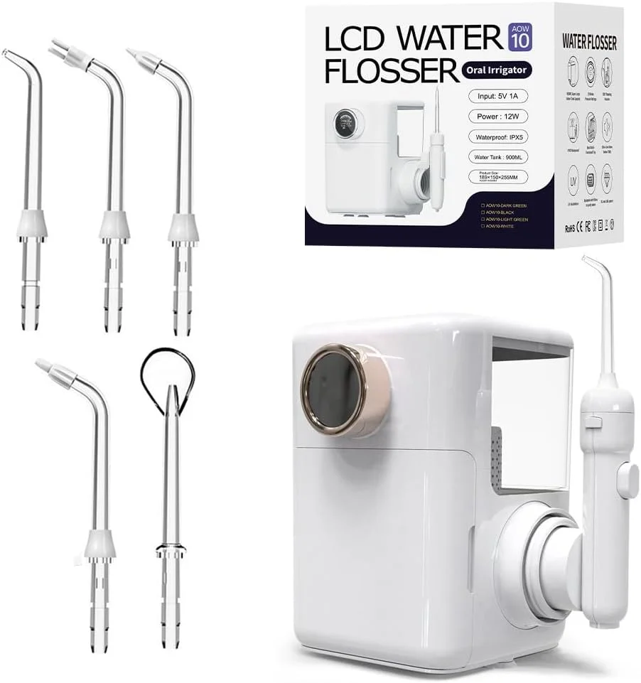 دستگاه شستشوی دهان حرفه ای برای دندان، لثه، ارتودنسی، مراقبت از دندان، 6 عدد سری چند منظوره، 10 تنظیم فشار آب، مخزن آب بزرگ 900 میلی لیتری، صدای کم، لثه های سالم تر، آبیاری دهان