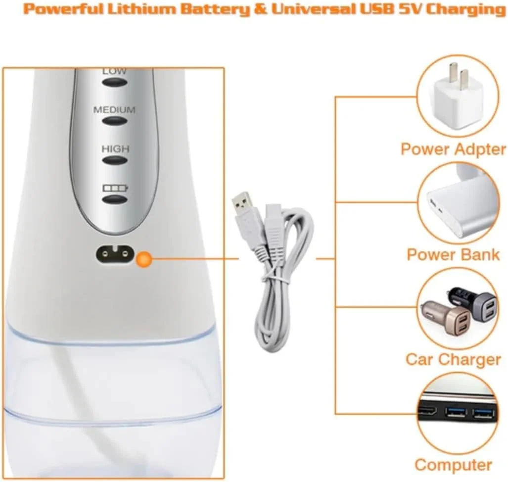 دستگاه نخ دندان آبی بیسیم حرفهای - دستگاه آبیاری دهان قابل حمل و شارژی برای تمیز کردن دندان، ضد آب با مخزن، مناسب برای استفاده در خانه و مسافرت، دستگاه آبیاری دهان برقی قابل حمل دستگاه نخ دندان آبی بیسیم حرفهای - دستگاه آبیاری دهان قابل حمل و شارژی برای تمیز کردن دندان، ضد آب با مخزن، مناسب برای استفاده در خانه و مسافرت، دستگاه آبیاری دهان برقی قابل حمل