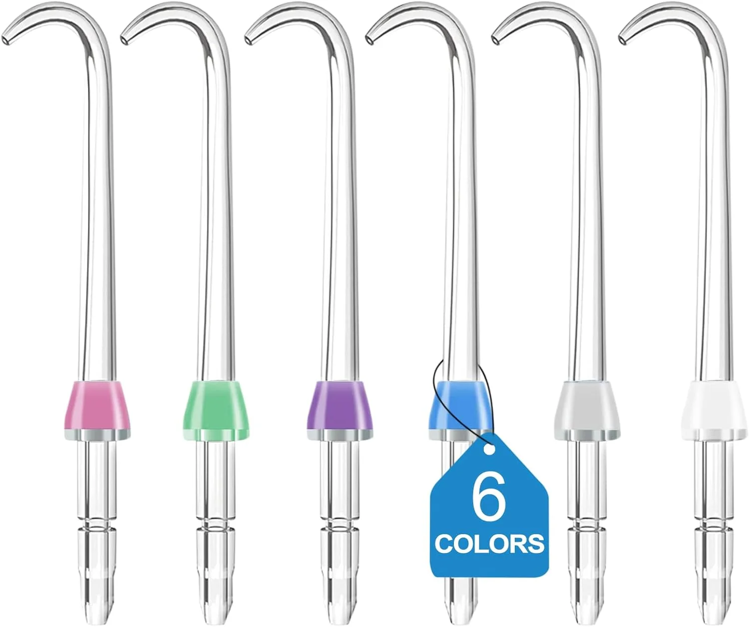 سری های جایگزین حرفه ای RAXSEG برای دستگاه های شستشوی دهان و دندان Waterpik - 6 عدد سری مخصوص ایمپلنت و دندان مصنوعی