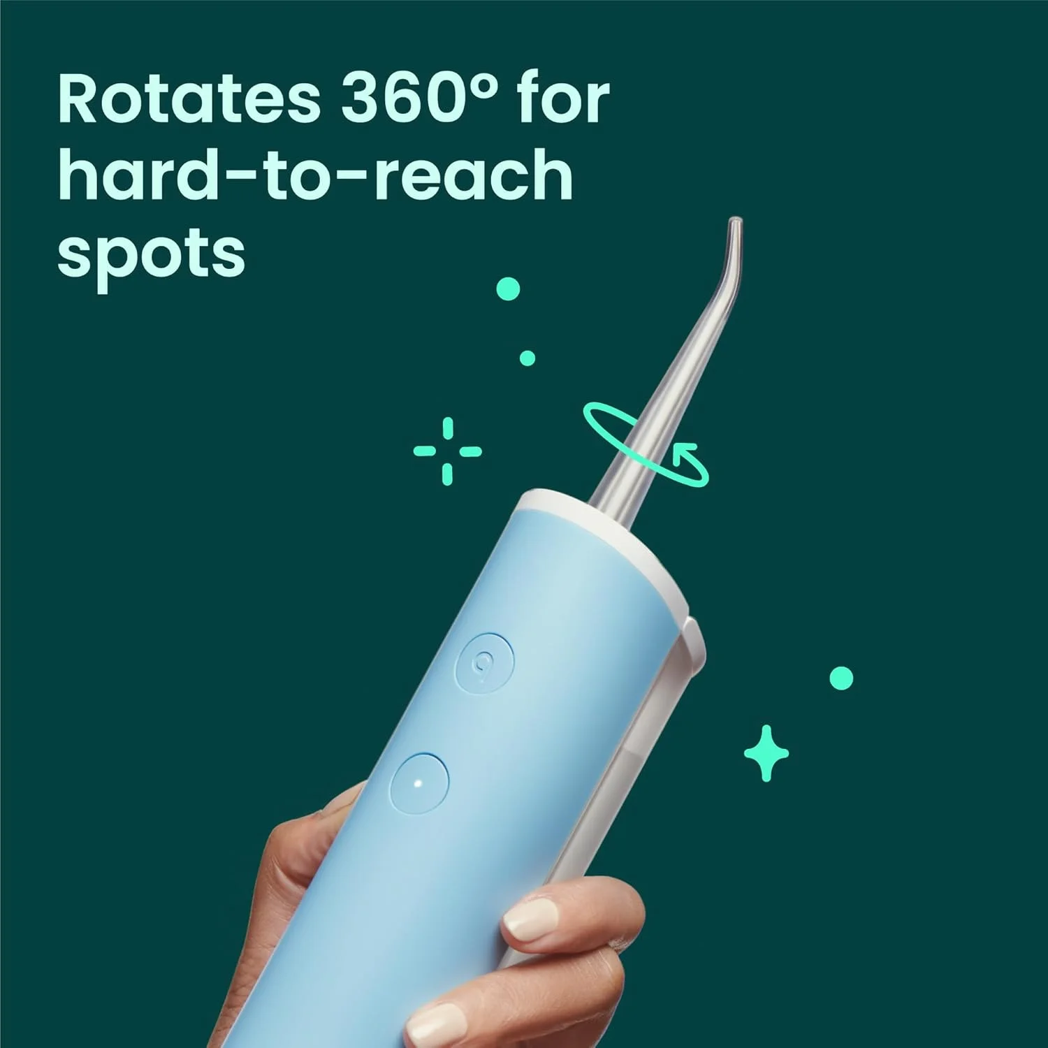 سری یدک دستگاه نخ دندان آبی کویپ - سری های یدک دستگاه نخ دندان آبی بدون سیم - پاک کننده دندان با سری قابل تعویض چرخان 360 درجه، سری یدک دستگاه نخ دندان آبی قابل شارژ - 3 عددی