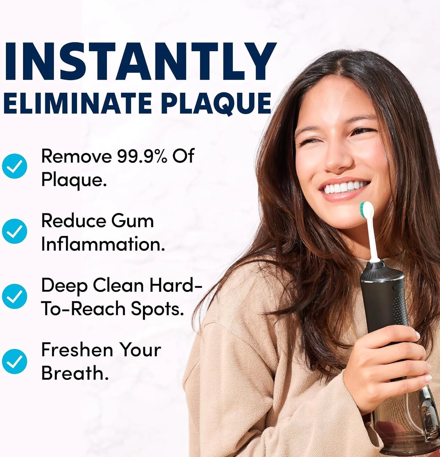 دستگاه حرفه‌ای شستشوی دهان و دندان - مراقبت پیشرفته از دندان‌ها، لثه‌ها و دهان برای سلامتی بیشتر - دستگاه آبیاری دهان ضد آب IPX7 | دارای 7 سری جایگزین، مناسب برای مسافرت، قابل شارژ - بهداشت دهان و دندان