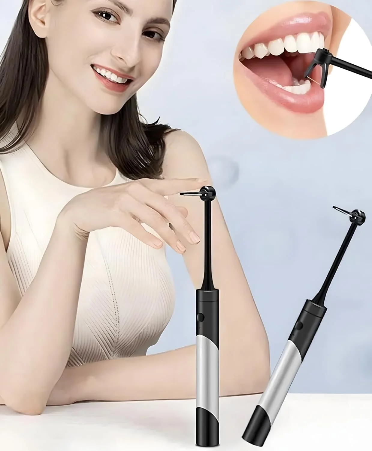 دستگاه نخ دندان برقی SAFENHAND با 50 سری تعویضی، تمیز کننده خودکار و قابل حمل دندان دستگاه نخ دندان برقی SAFENHAND با 50 سری تعویضی، تمیز کننده خودکار و قابل حمل دندان