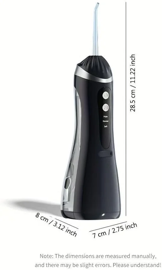 دستگاه شستشوی دهان بی سیم SKY-TOUCH، حرفه ای، با 3 حالت و 4 سری قابل تعویض، تمیز کننده عمیق، قابل شارژ، ضد آب، بدون BPA، قابل حمل، مناسب منزل و مسافرت، مشکی