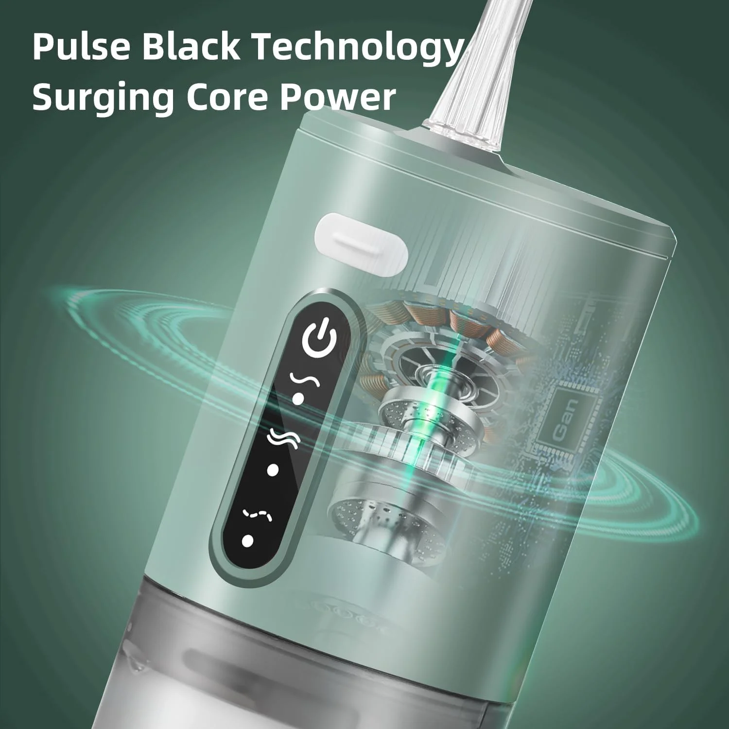 دستگاه شستشوی دهان و دندان، نخ دندان آبی قابل حمل و هوشمند با حافظه، ضد آب IPX6، قابل شارژ، مناسب منزل و مسافرت (سفید، 2 نازل)