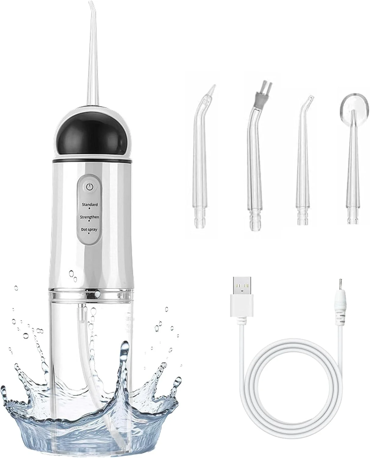 دستگاه شستشوی دهان و دندان بی سیم Tendry، دستگاه آبی قابل حمل و شارژی برقی برای بزرگسالان در خانه یا مسافرت با 3 حالت و 4 نازل، دستگاه نخ دندان کشی ضد آب IPX7 برای تمیز کردن دندان دستگاه شستشوی دهان و دندان بی سیم Tendry، دستگاه آبی قابل حمل و شارژی برقی برای بزرگسالان در خانه یا مسافرت با 3 حالت و 4 نازل، دستگاه نخ دندان کشی ضد آب IPX7 برای تمیز کردن دندان