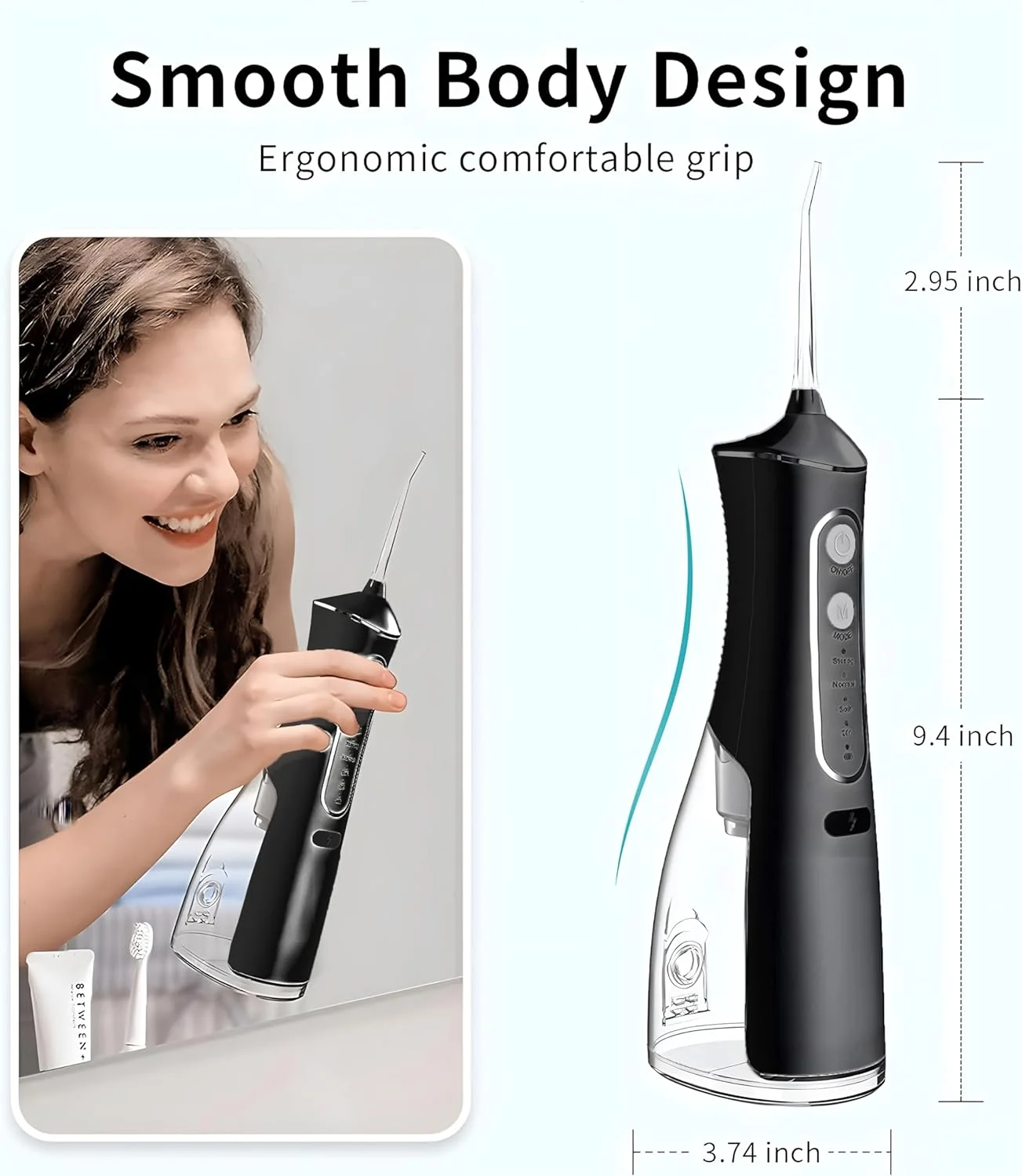 دستگاه شستشوی دهان و دندان TRIVEX، جدیدترین مدل برای نخ دندان، دستگاه شستشوی دندان، دستگاه ضد آب برای مراقبت از دهان و دندان، دستگاه شستشوی دندان قابل شارژ با 5 نازل چند منظوره