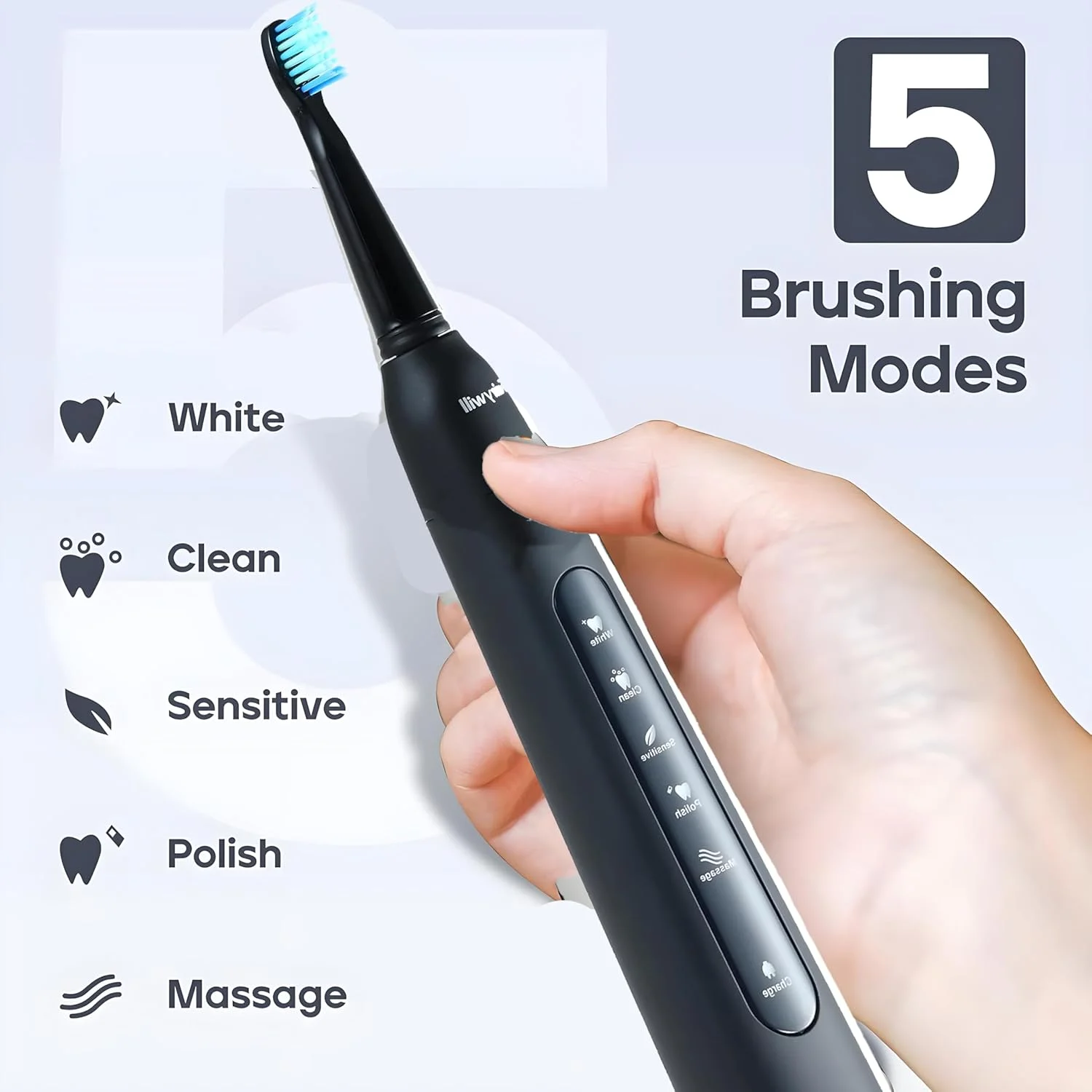 مسواک برقی و نخ دندان آبی TRIVEX، بهترین ست مسواک برقی با نخ دندان آبی ضد آب، ست دهان و دندان با 8 سری مسواک، ست دهان و دندان با 5 حالت مسواک زدن، نخ دندان آبی، قابل شارژ