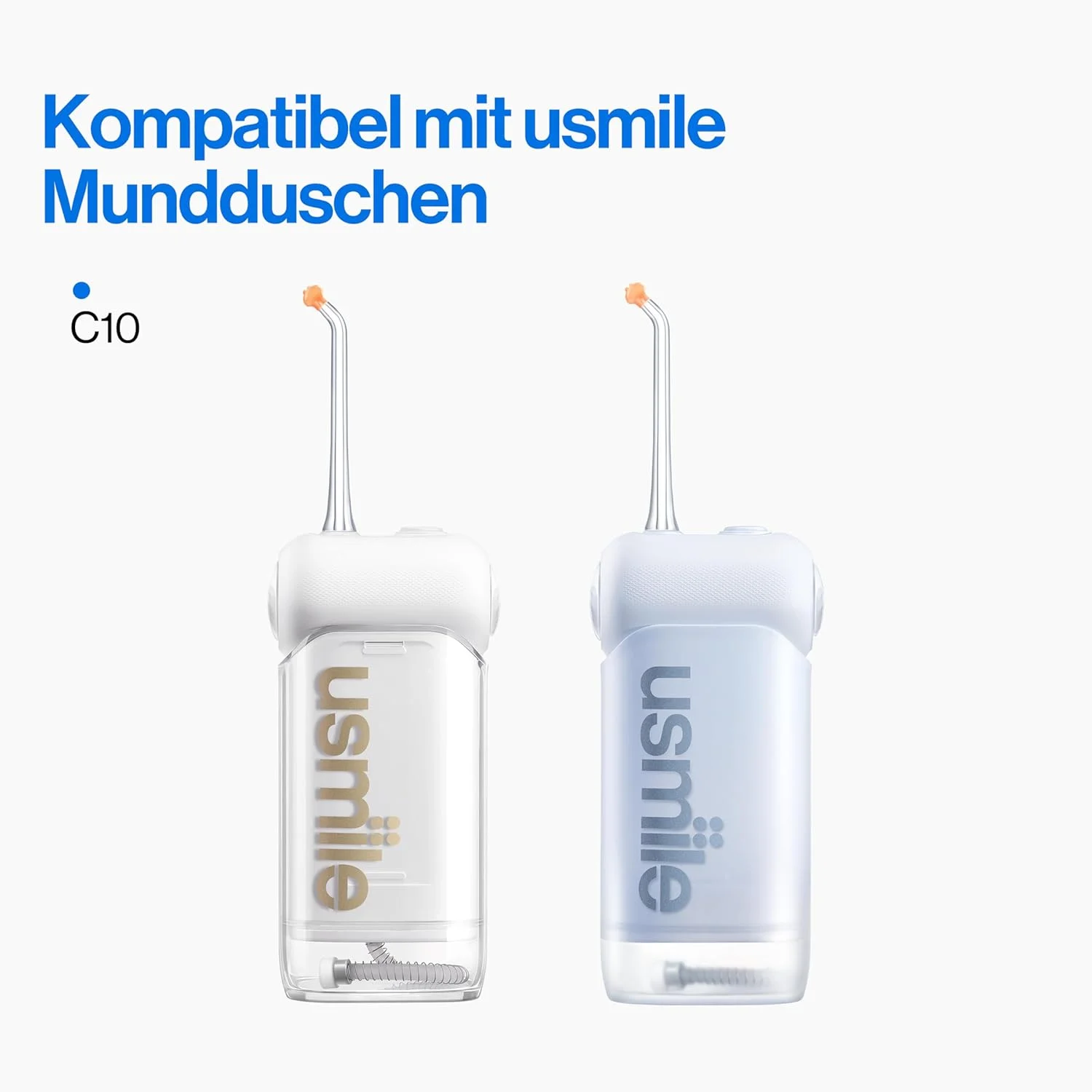 نازل های جایگزین usmile با نوک راهنما برای دستگاه شستشوی دهان C10 - بسته 2 عددی با جعبه نگهداری ایده آل برای ارتودنسی و مراقبت از دندان