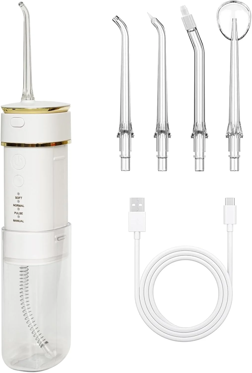 واترجت دهانشویه WAAYAA، قابل حمل و شارژی، با عملکرد ضدآب IPX7، دارای 3 حالت، مناسب برای استفاده خانوادگی و مسافرت.